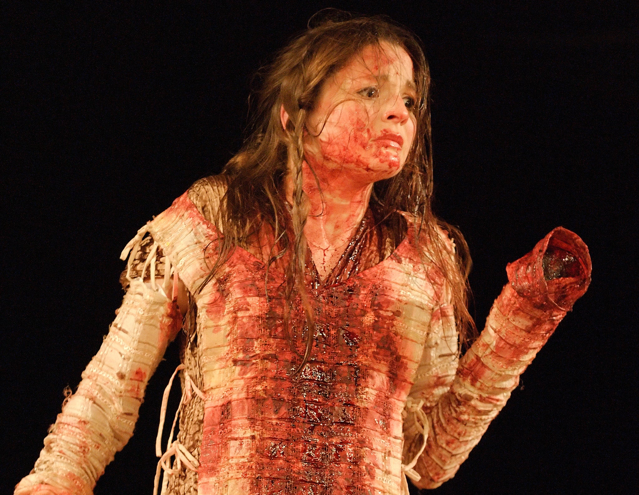 Flo Spencer-Longhurst as the raped and butchered Lavinia