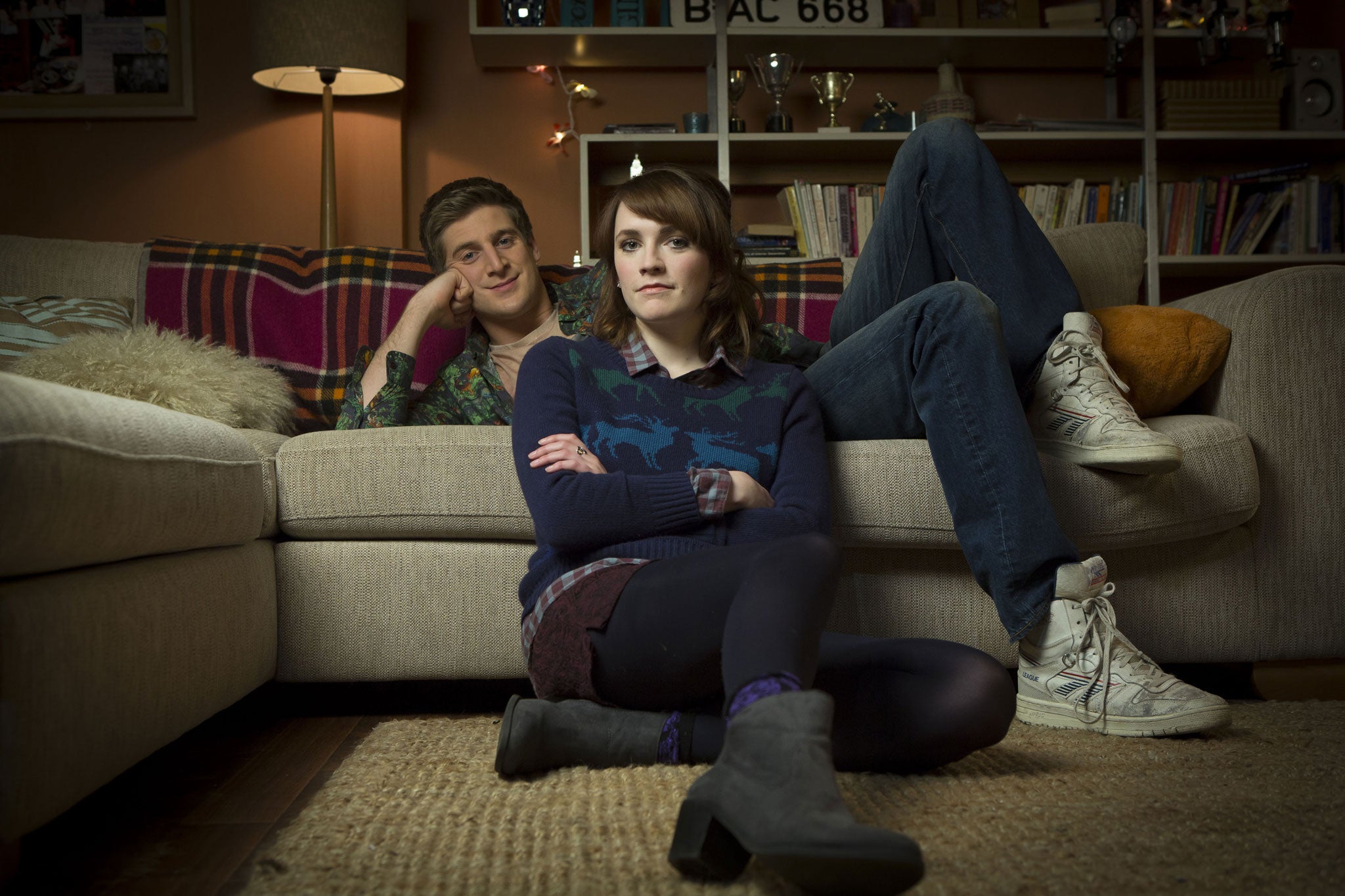 Charlotte Ritchie with Tom Stourton in BBC3's Siblings