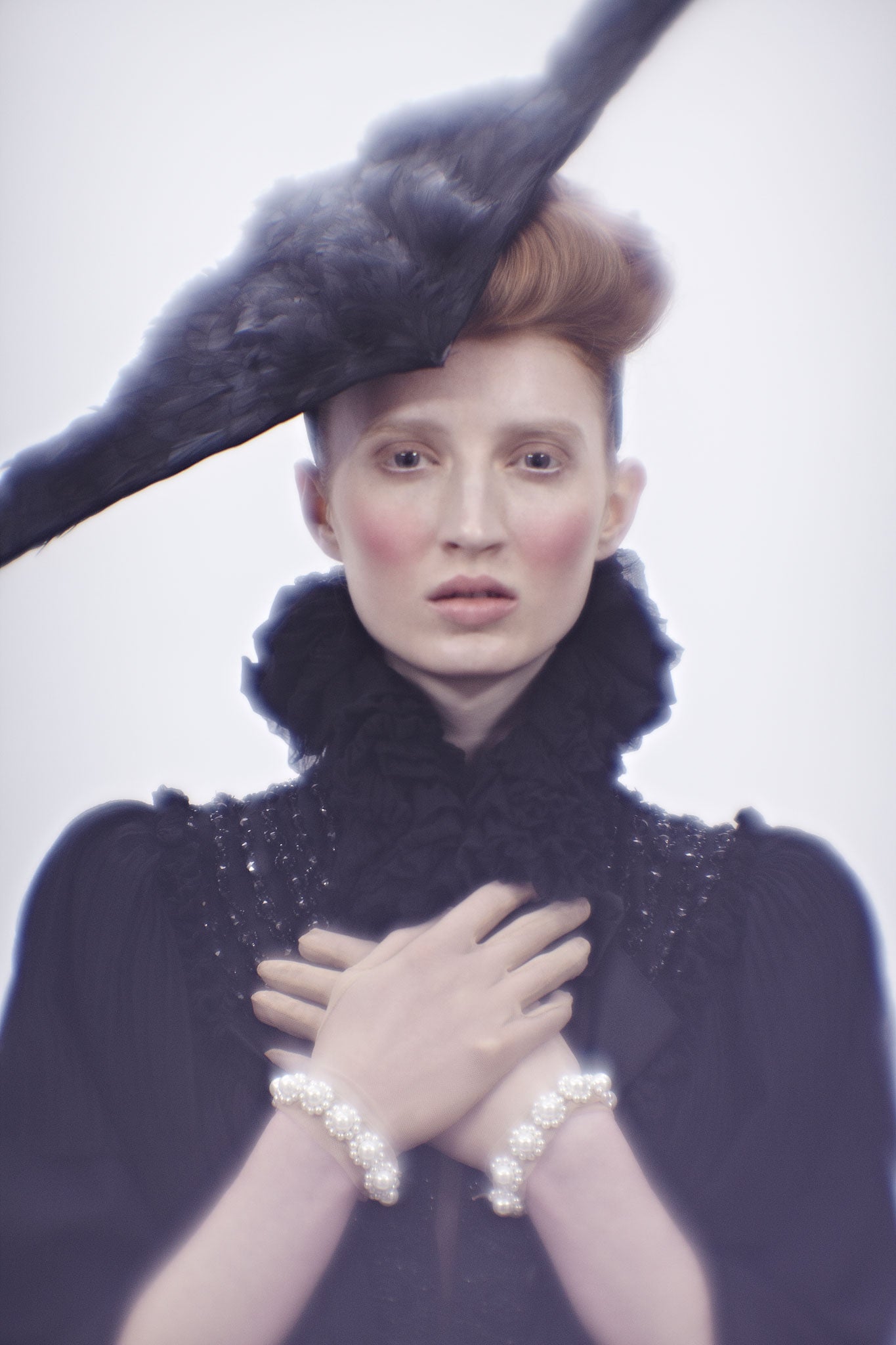 Victorian cape, £1,290, from WilliamVintage, williamvintage.com; hat, £1,290, by Stephen Jones, 36 Great Queen Street, London WC1, 020-7242 0770; gloves, £390, by Simone Rocha, at Dover Street Market, 17-18 Dover Street, London W1, 020-7518 0680; blouse, £29.99, by River Island, riverisland.com