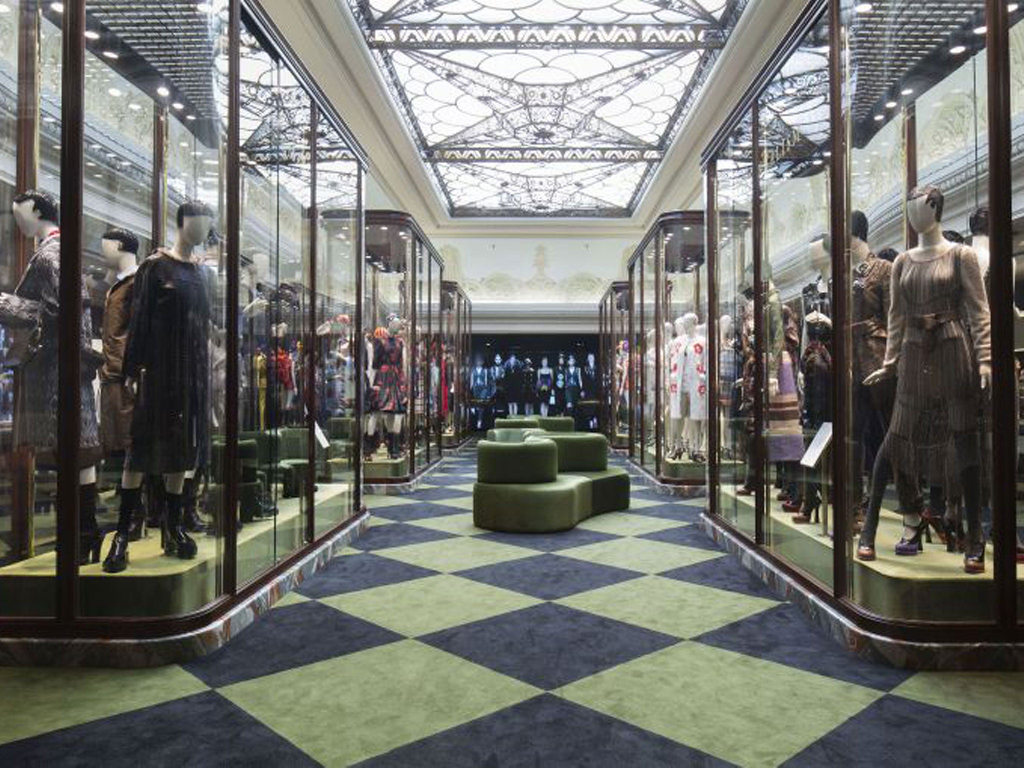 In the round: scenes from the Pradasphere installation on the fourth floor of Harrods, London