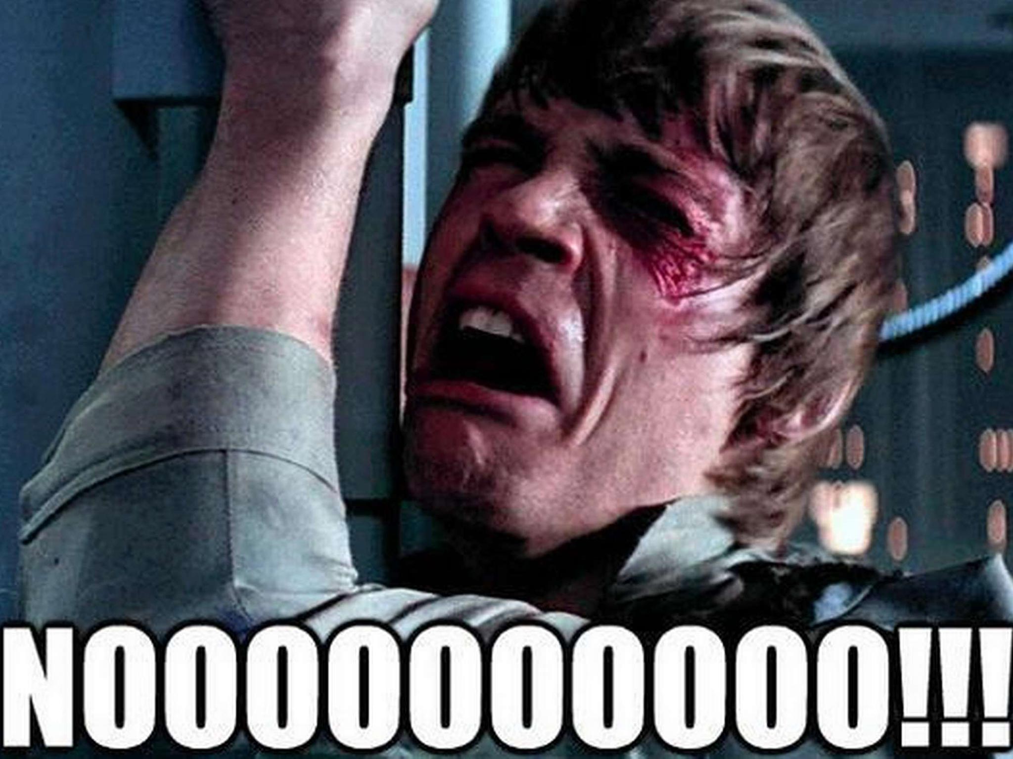 A picture of Luke Skywalker from Star Wars, with the caption: Liverpool fans right now