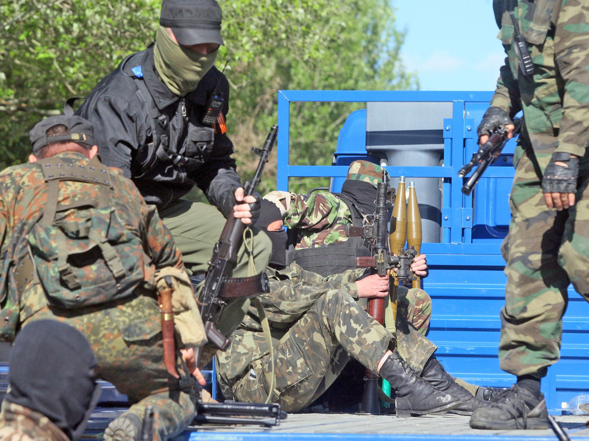 Pro-Russian militants in the eastern Ukrainian city of Donetsk