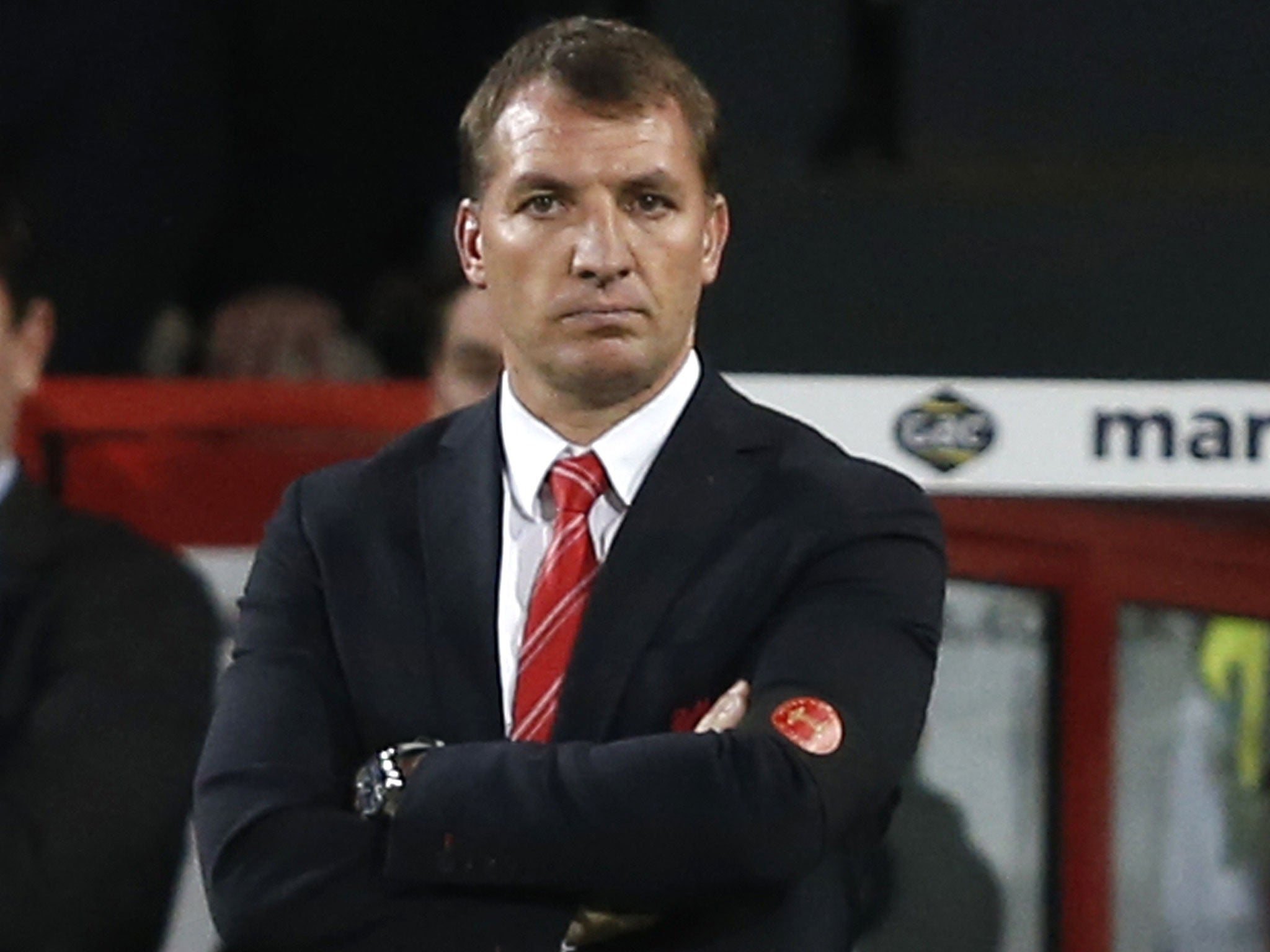 Brendan Rodgers looks on in despair during Liverpool's 3-3 draw at Crystal Palace