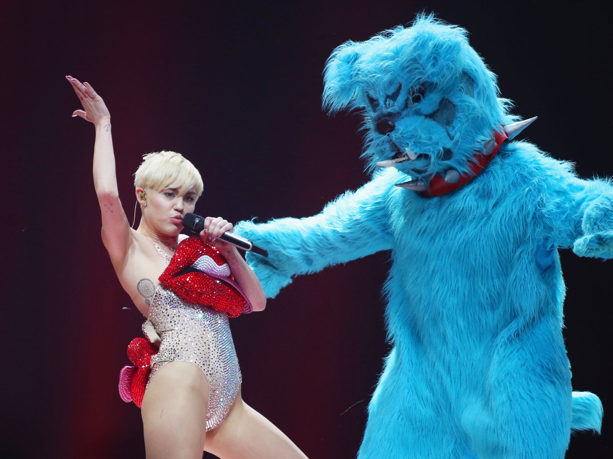 MileyCyrus performing at London's O2 Arena during her Bangerz tour