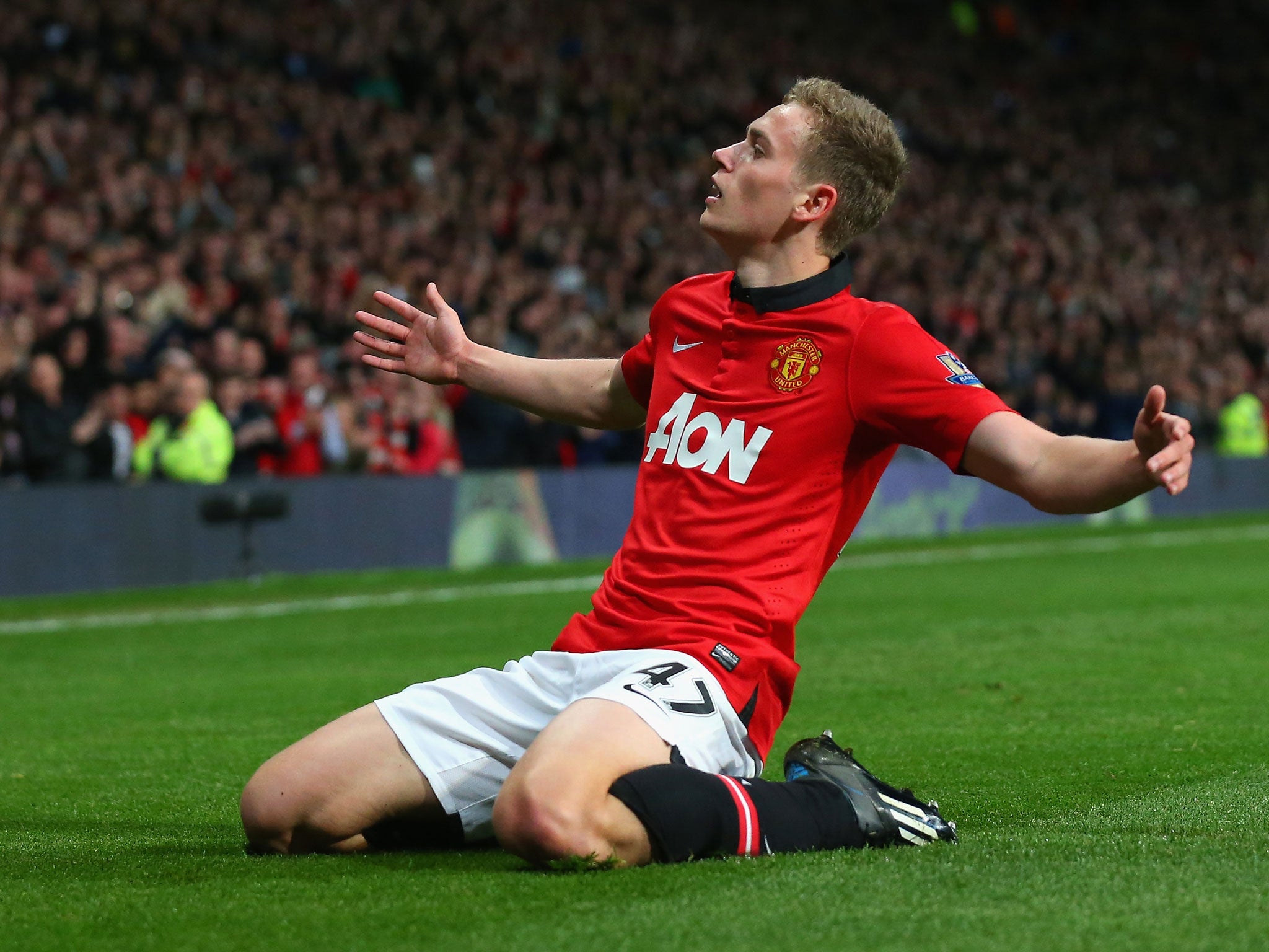 James Wilson scored twice on his United debut last season