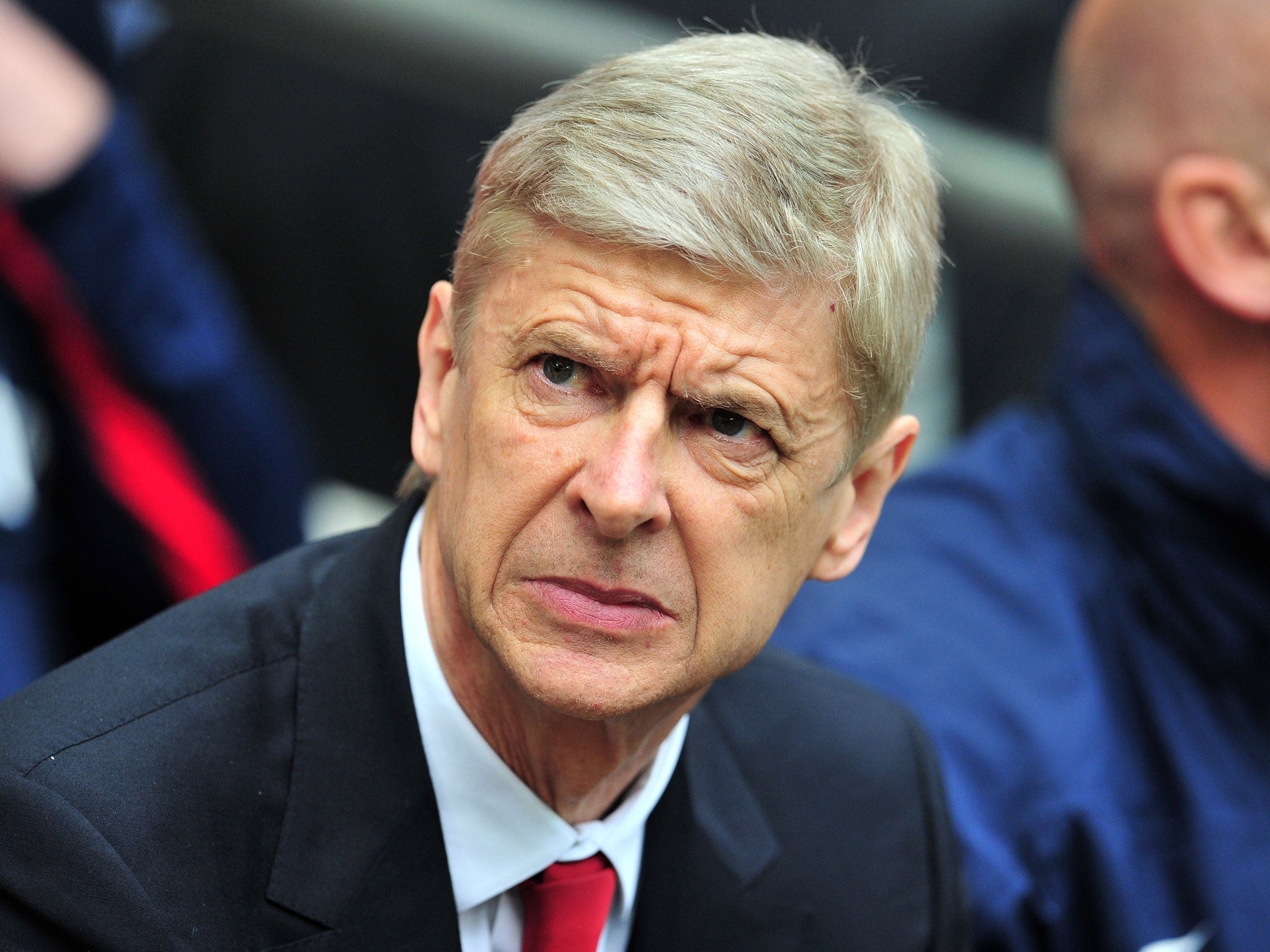 Arsene Wenger looks on from the touchline