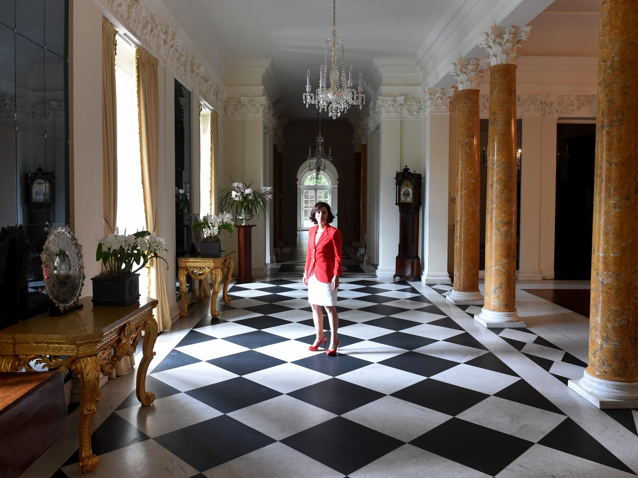 Lady Westmacott, wife of British Ambassador to the United States Sir Peter Westmacott, at the British Ambassador's residence in Washington, D.C.