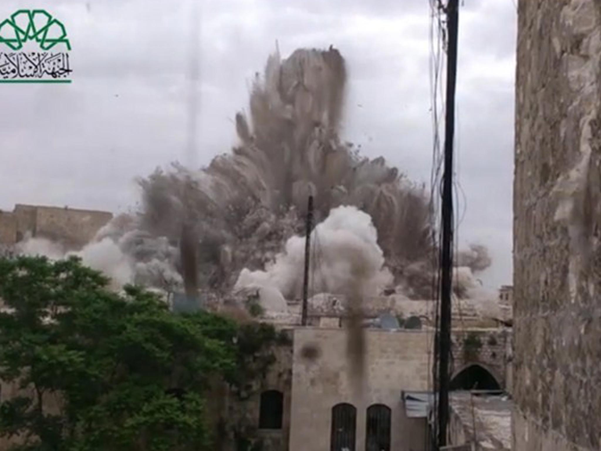 A large explosion in the northern Syrian city of Aleppo