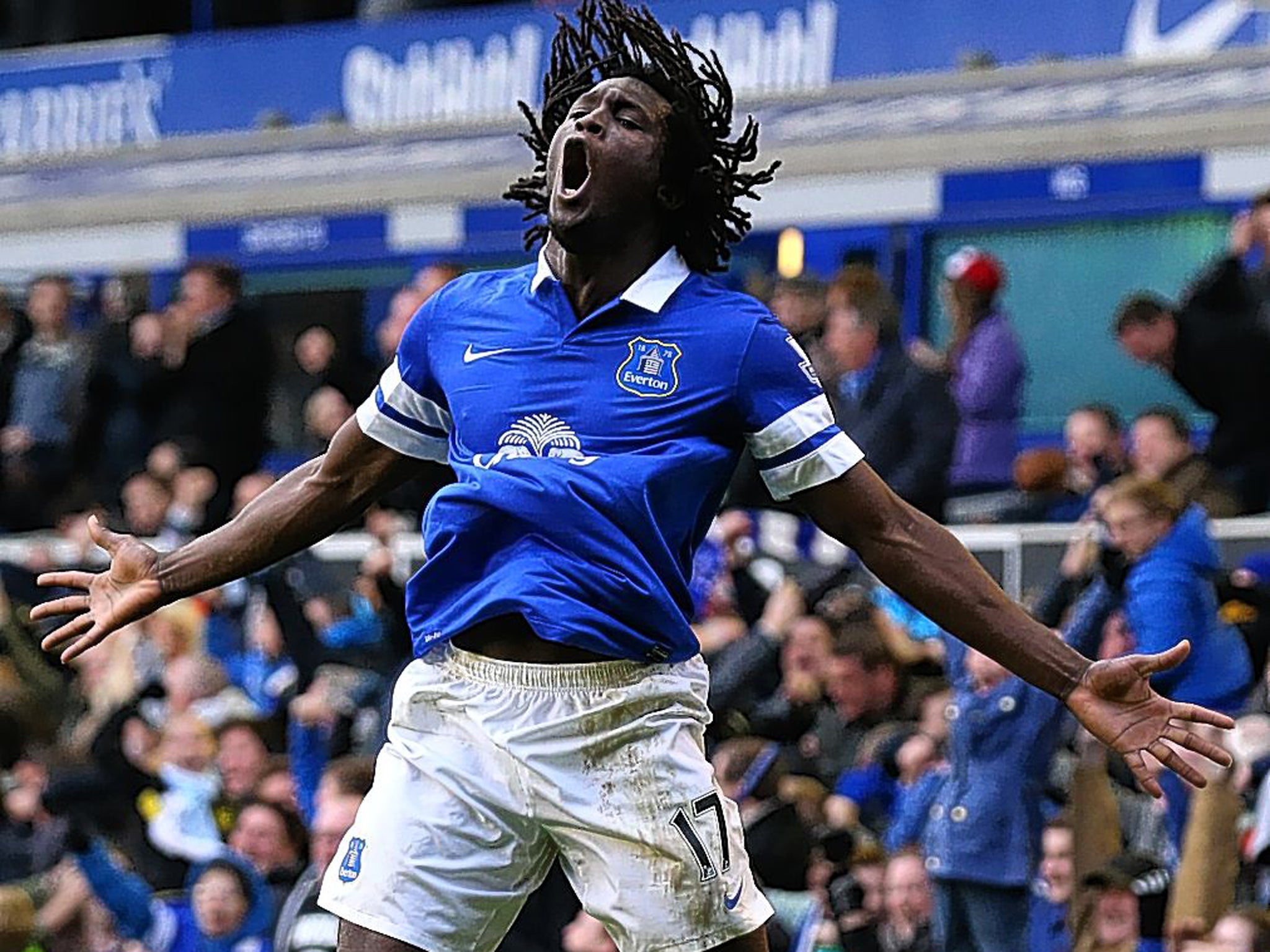 Everton’s Romelu Lukaku celebrates scoring in my ‘game of the season’ against Liverpool