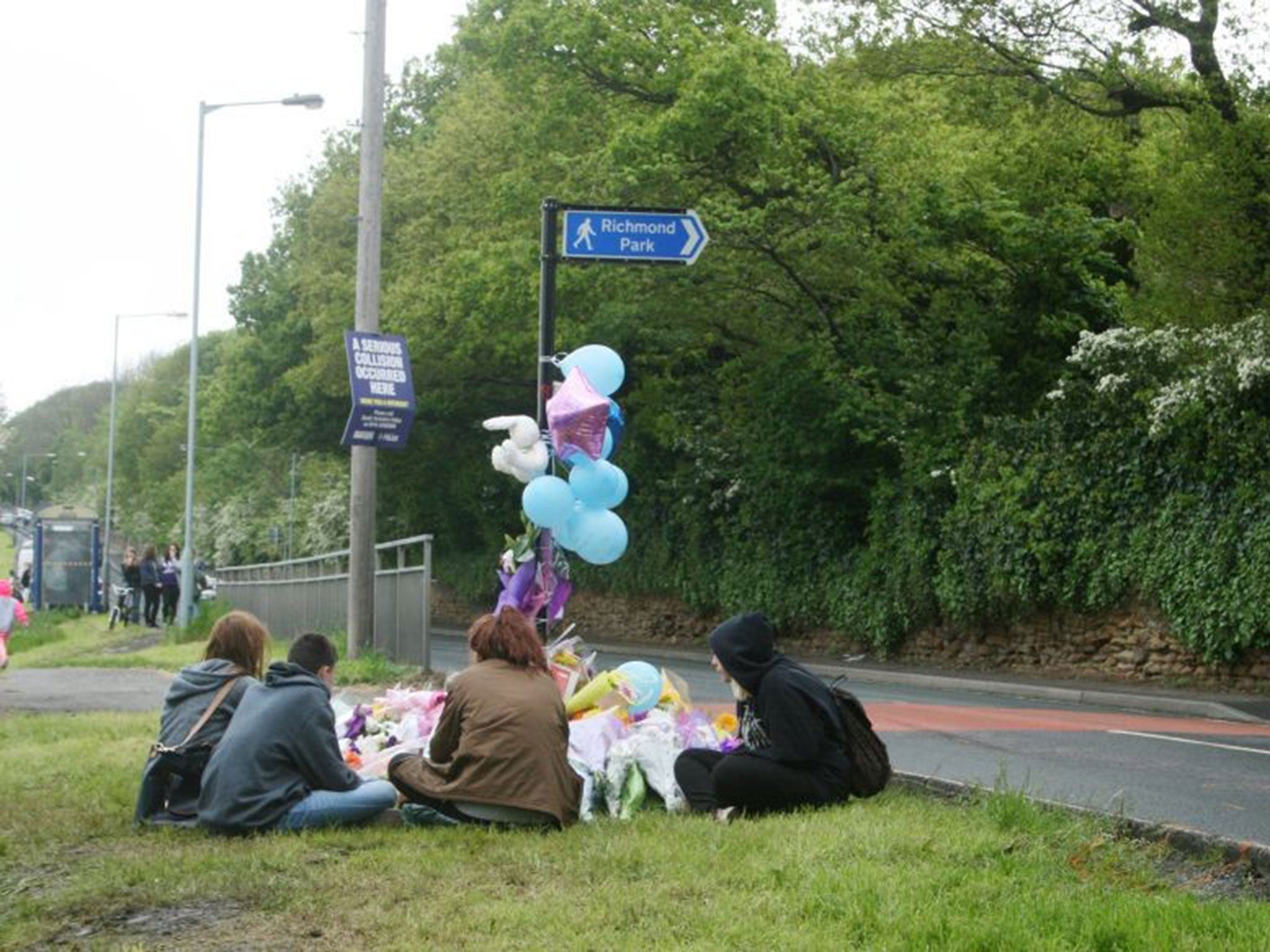 Freinds of Jasmyn Chan hold a vigil near to the scene