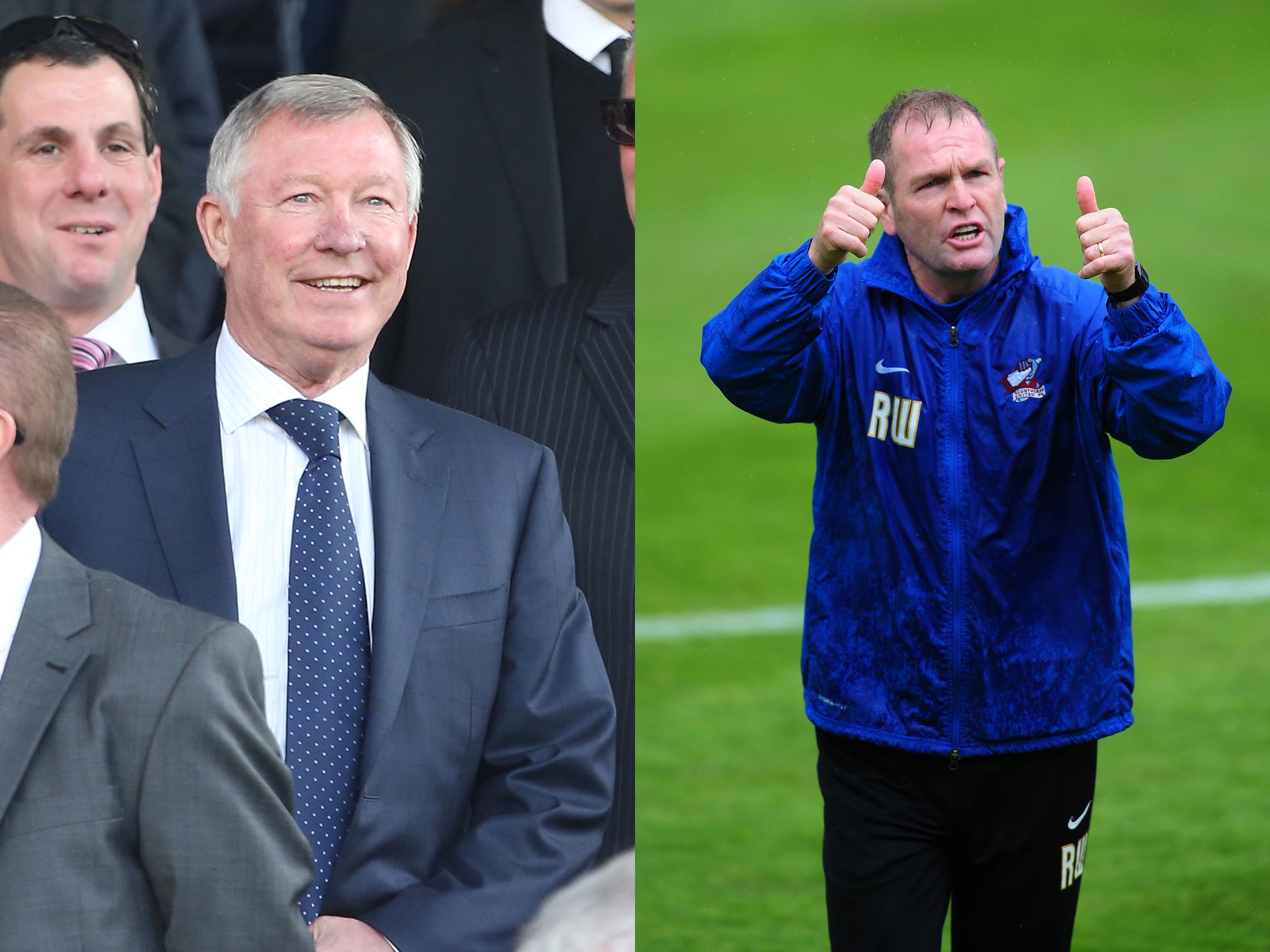 Sir Alex Ferguson and Russ Wilcox