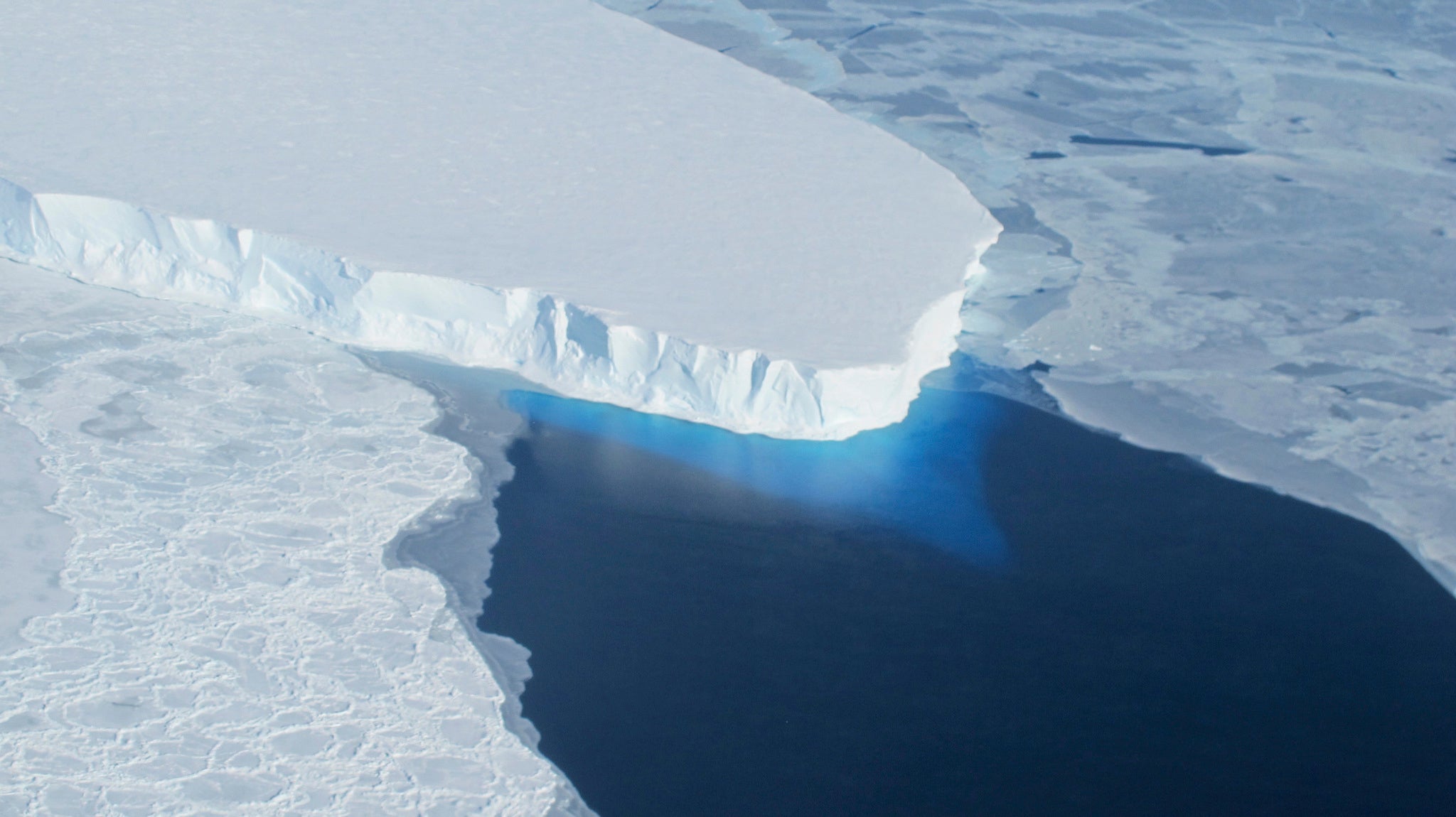 The Thwaites Glacier in Antarctica is seen in this undated NASA image. Vast glaciers in West Antarctica seem to be locked in an irreversible thaw linked to global warming that may push up sea levels for centuries, scientists said on May 12, 2014.