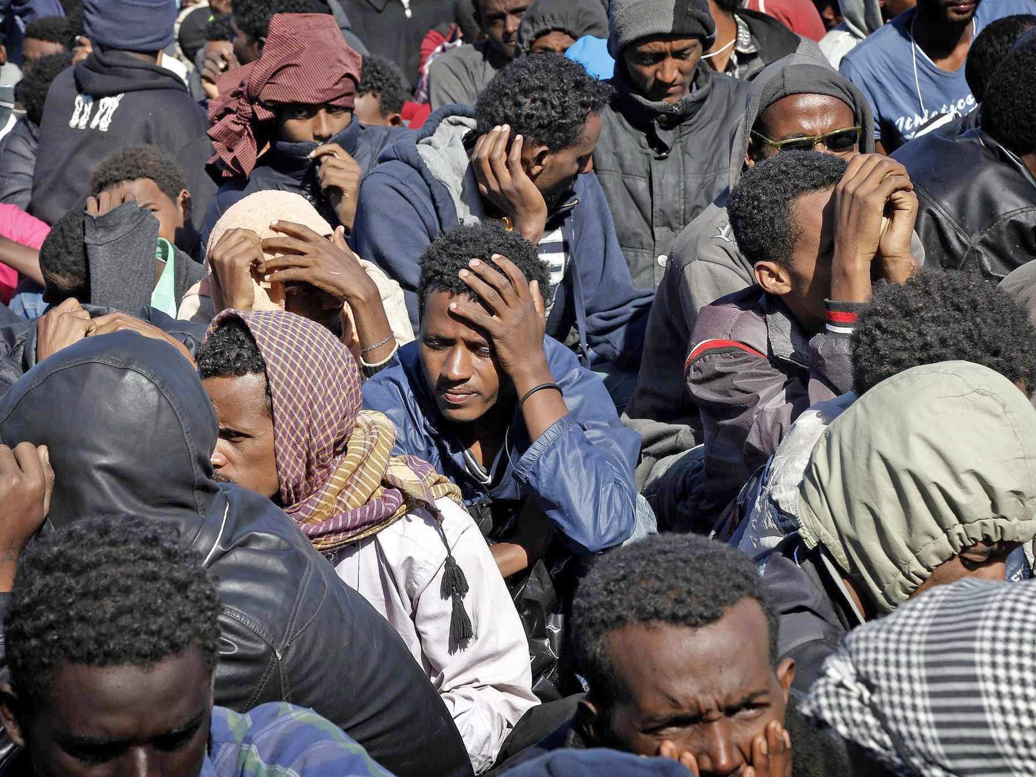 File photo: Migrants being rescued during an operation last month in the southern Mediterranean