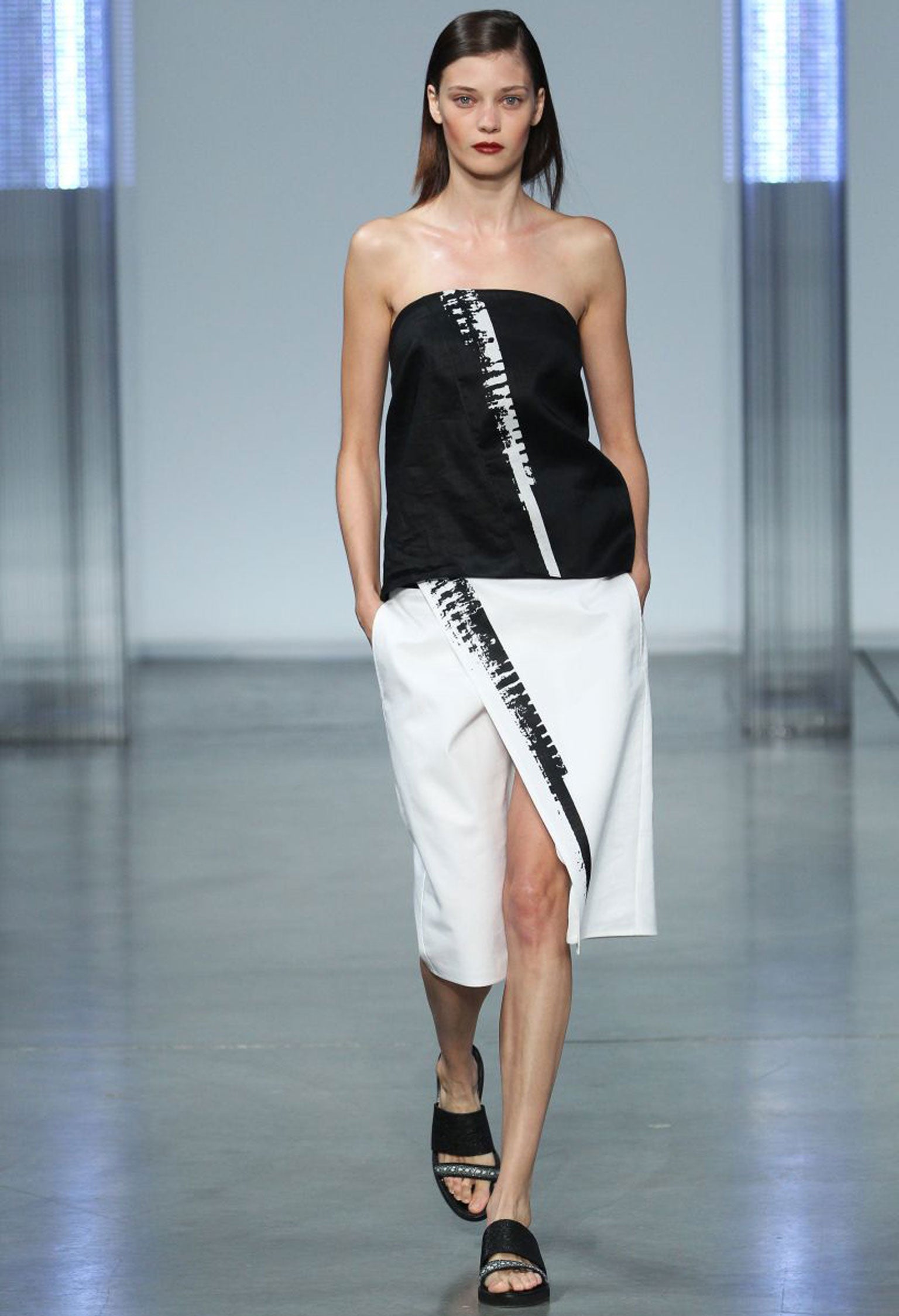 Skorting the issue: model wears Helmut Lang spring/summer 2014