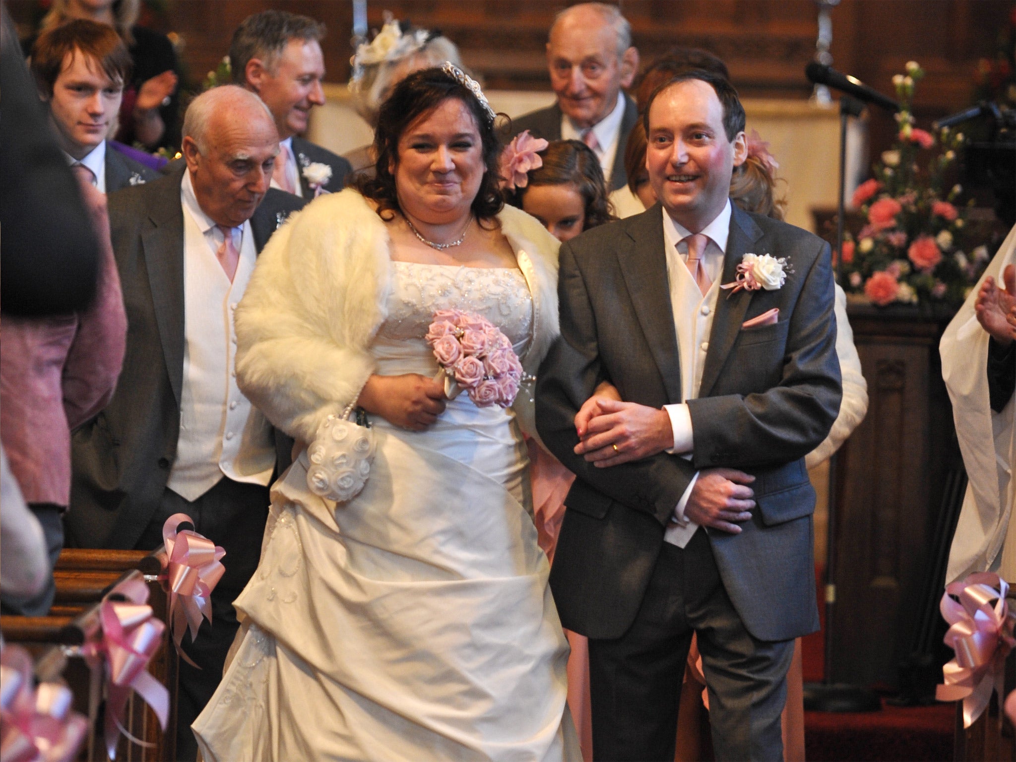 Linda and Neil Aitchison at their wedding in January 2012