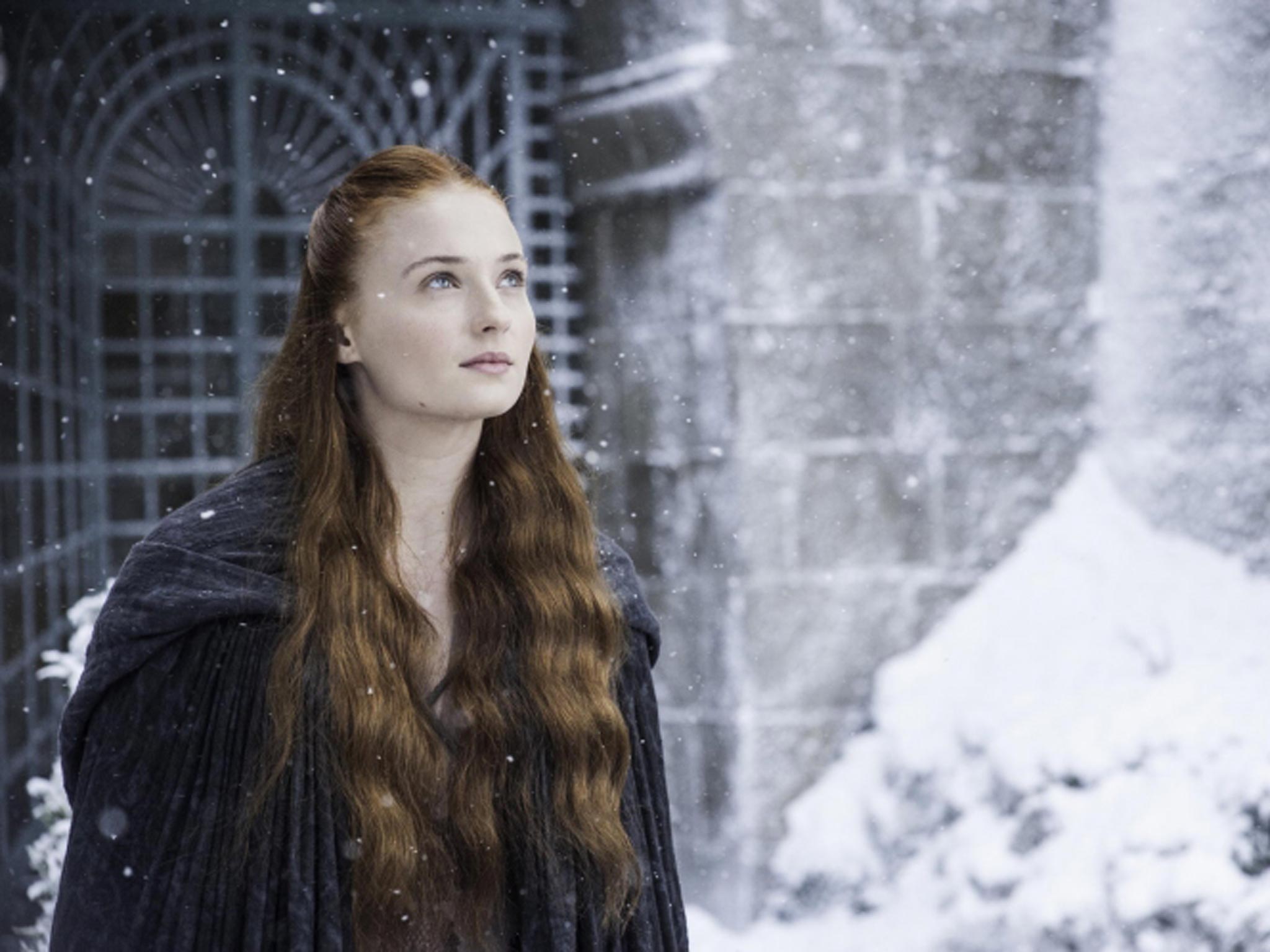 After so long in King's Landing, Sansa sees snow falling at the Eyrie in the Vale, it reminds her of Winterfell