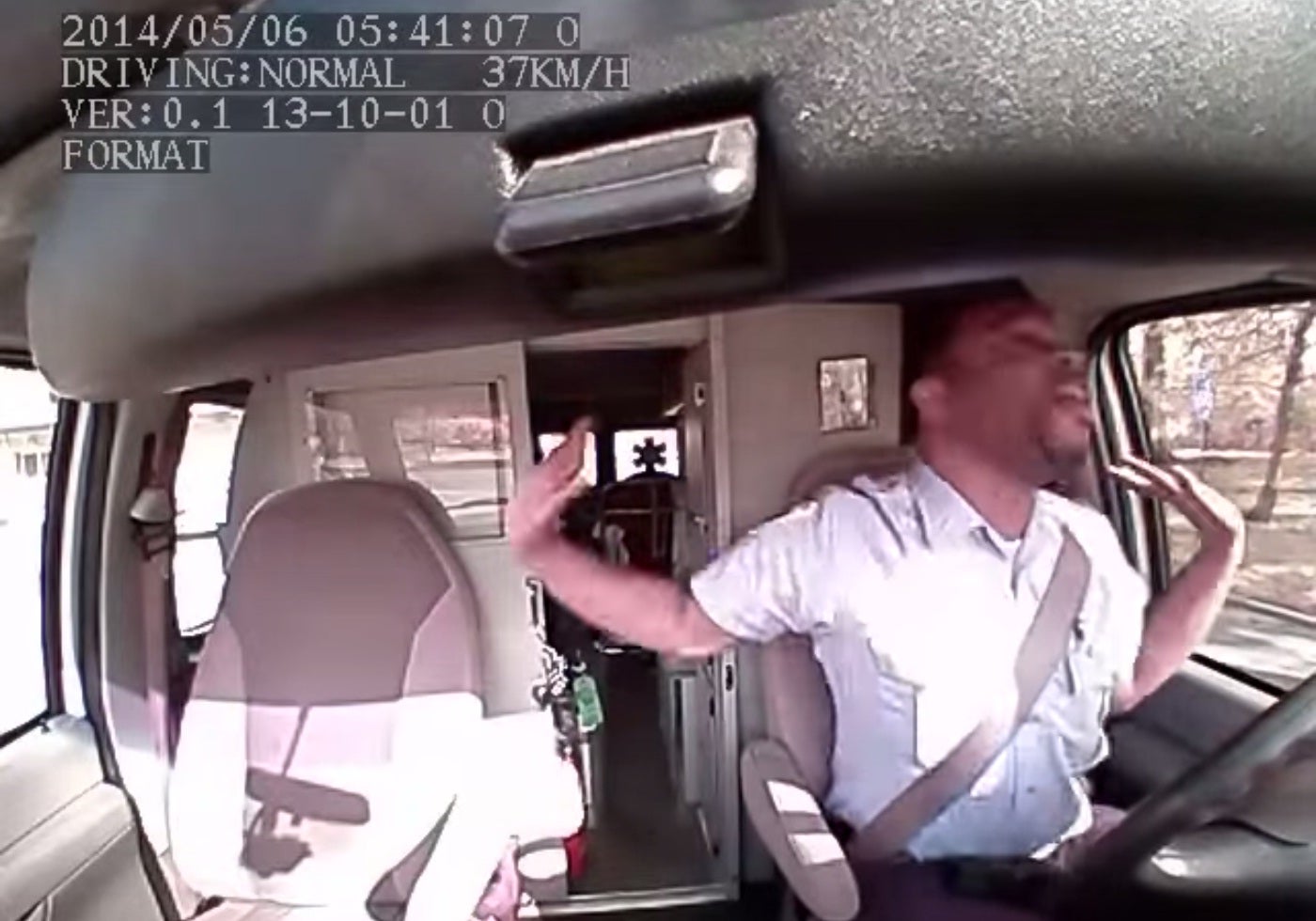 EMT perhaps forgot about the in-car camera