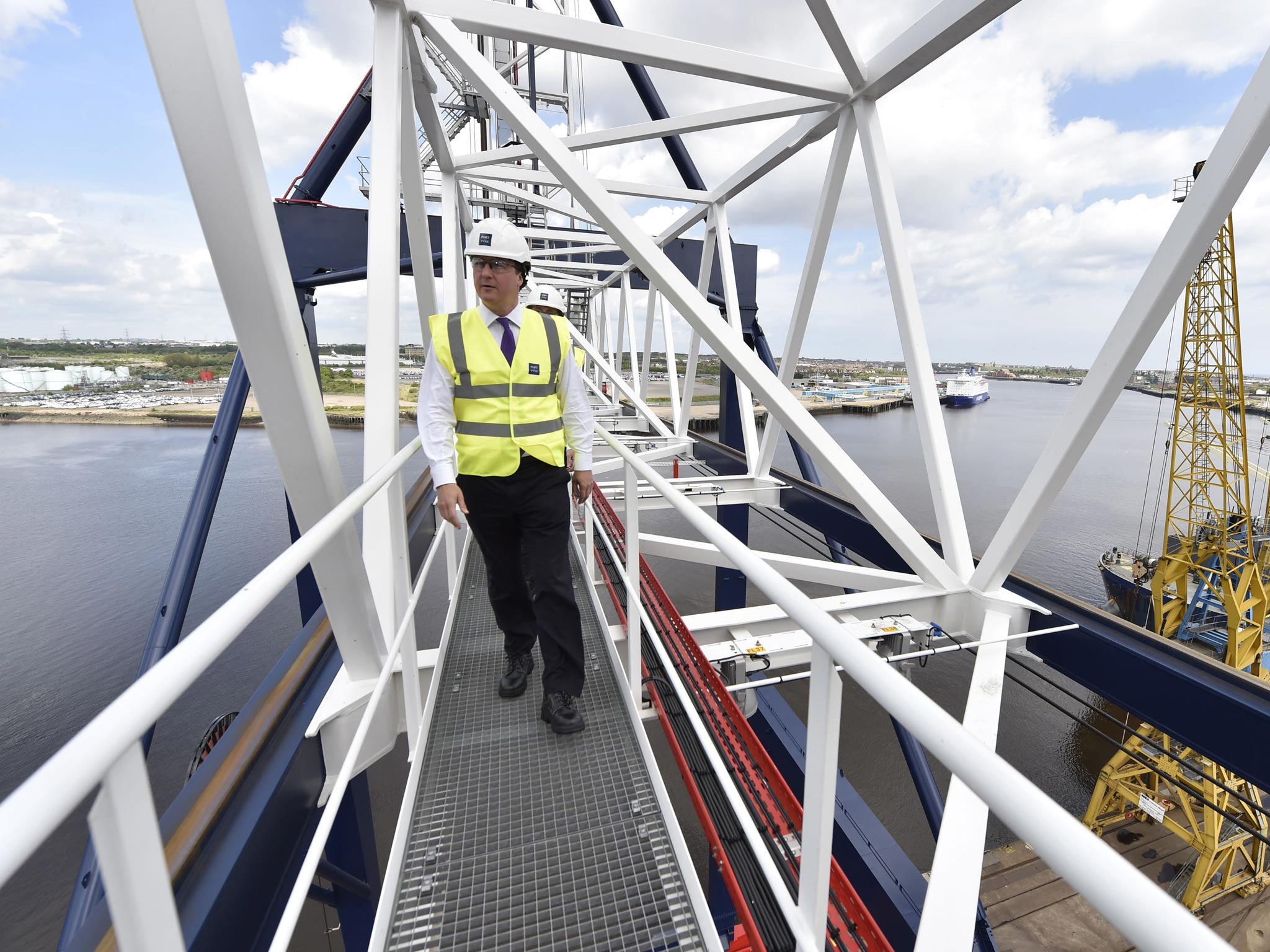 David Cameron visits the Tyne and Wear on the campaign trail yesterday