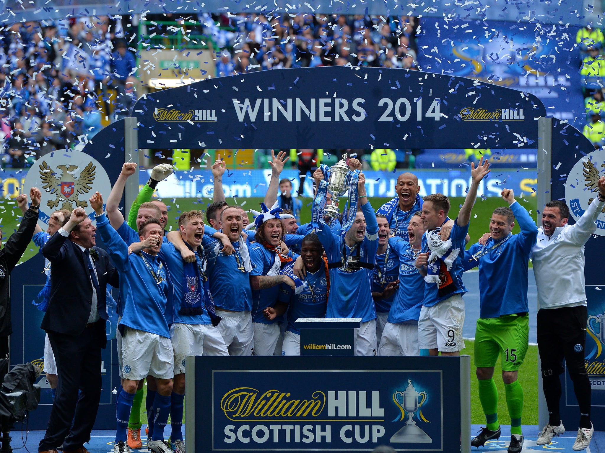 St Johnstone celebrate winning the Scottish Cup final