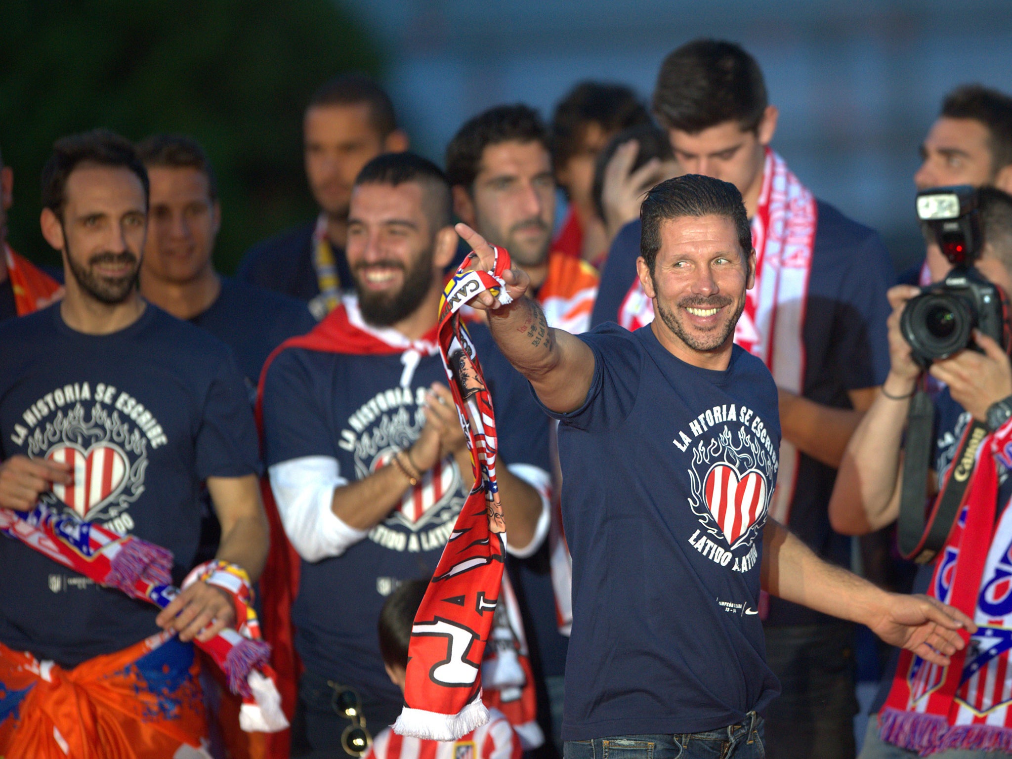 Diego Simeone during Atletico Madrid's celebrations