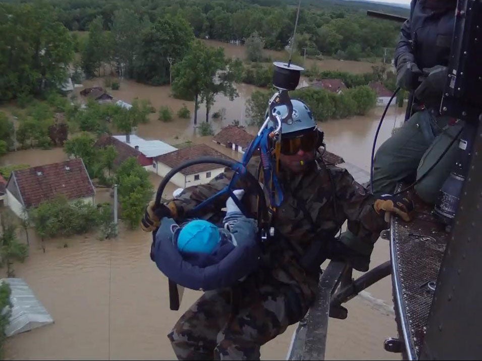 The Slovenian Armed Forces rescued this baby in Bosnia.