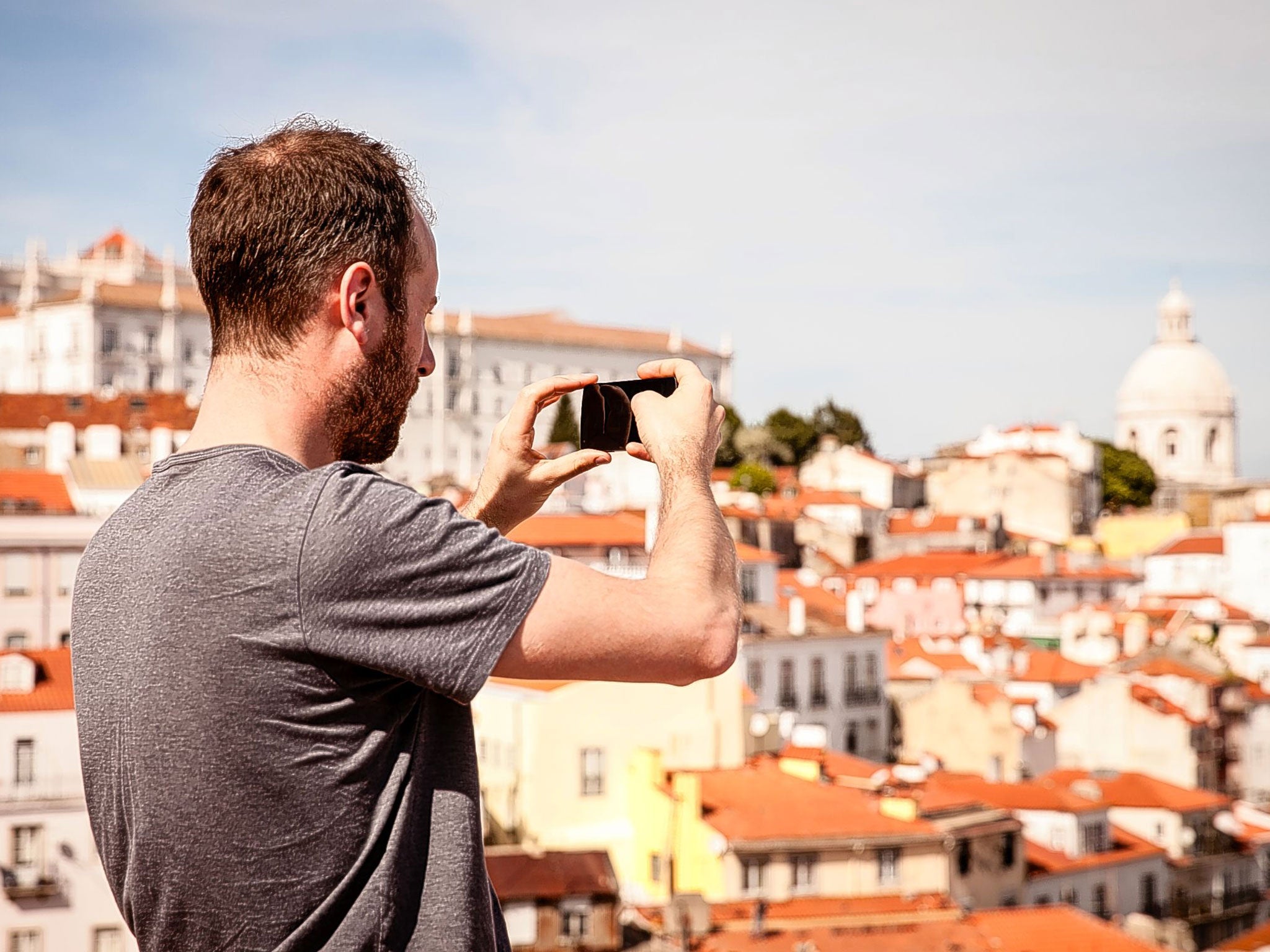 A tourist in Lisbon, Portugal