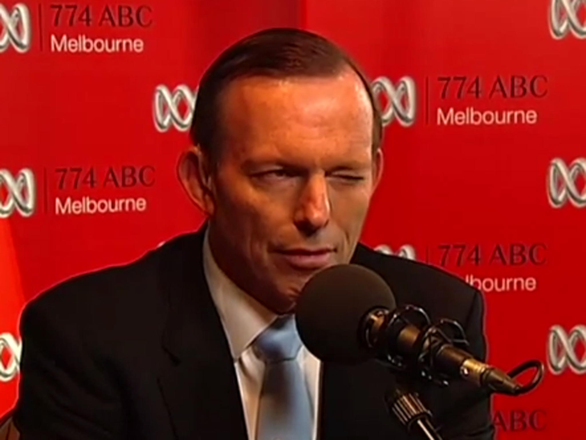 The moment Australian Prime Minister Tony Abbott winked during a serious radio phone-in