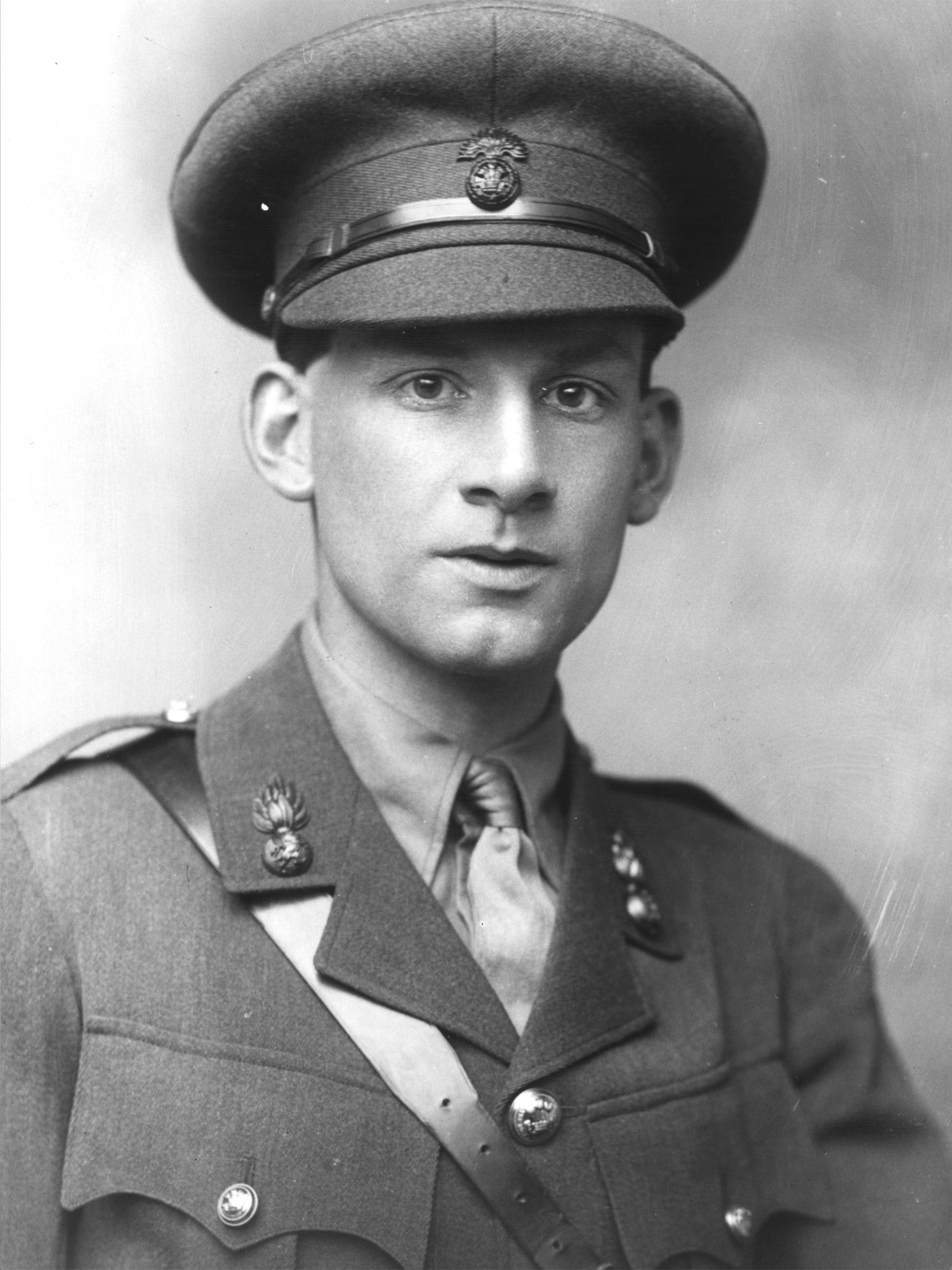 Siegfried Sassoon as a second lieutenant in the Royal Welch Fusiliers. His bravery won him the Military Cross in July 1916, but he later turned against the war