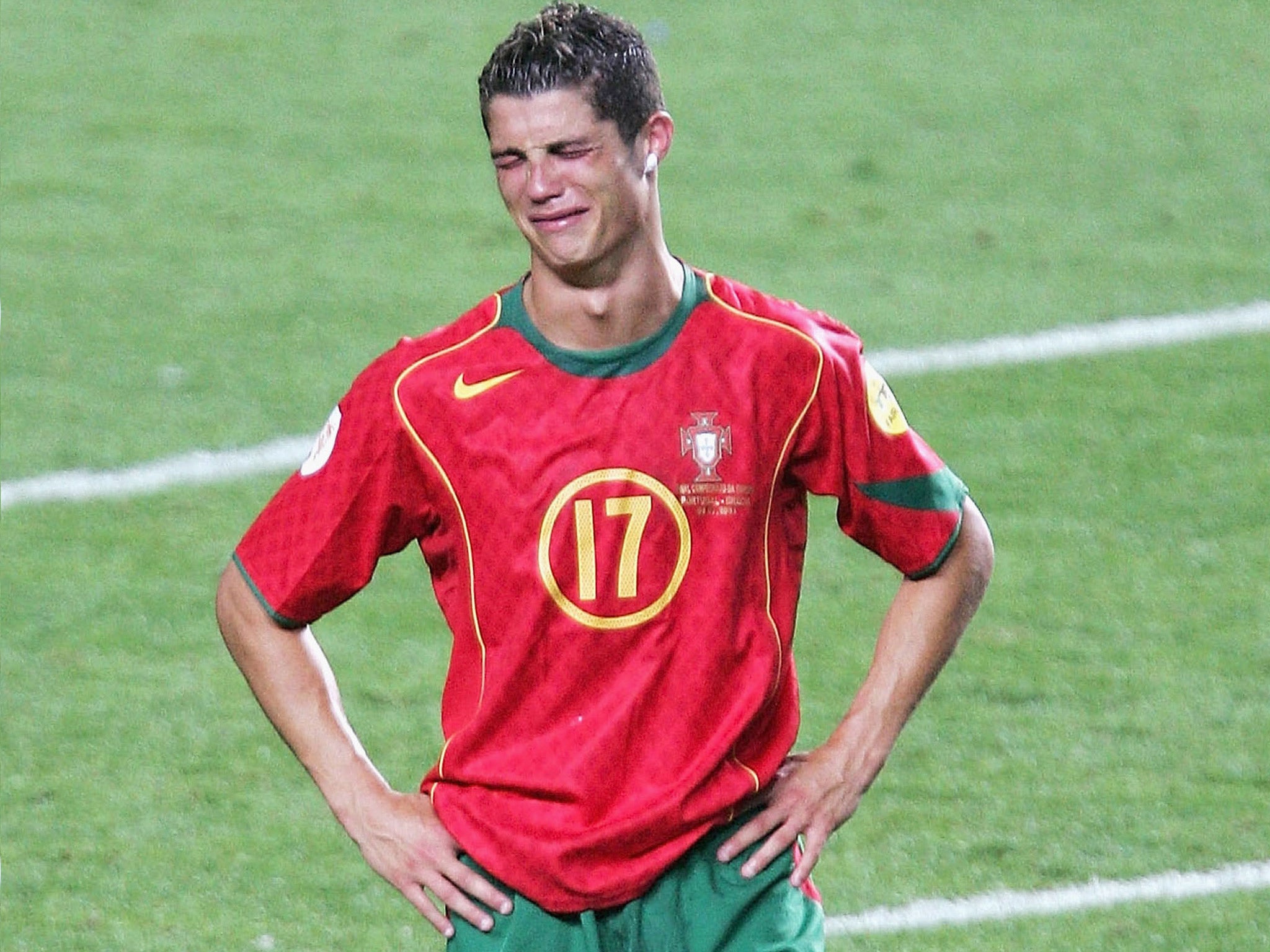 Ronaldo was left in tears by Portugal’s Euro final defeat (Getty)