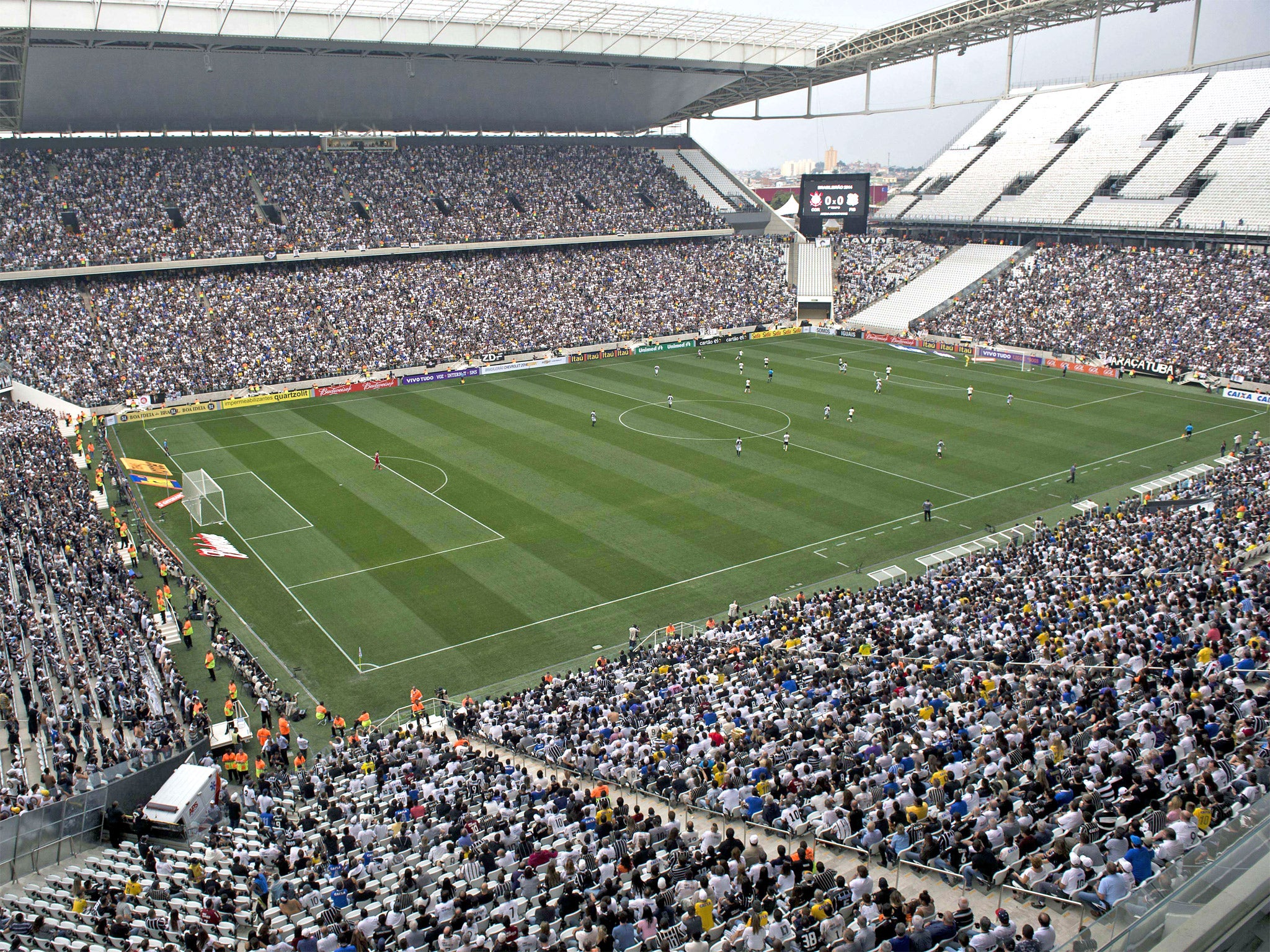 Monday’s test event at the Arena de Sao Paulo did not use the temporary seats – so another one is required on 1 June