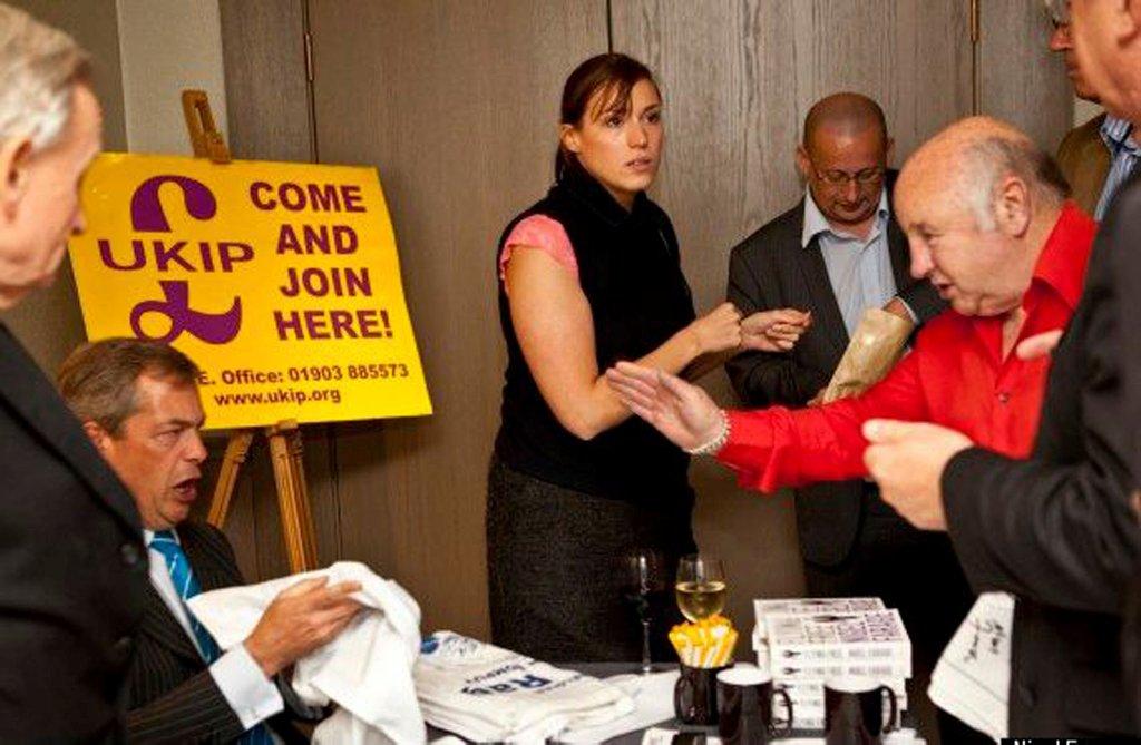 Annabelle Fuller with Farage at a Ukip meeting in Windsor