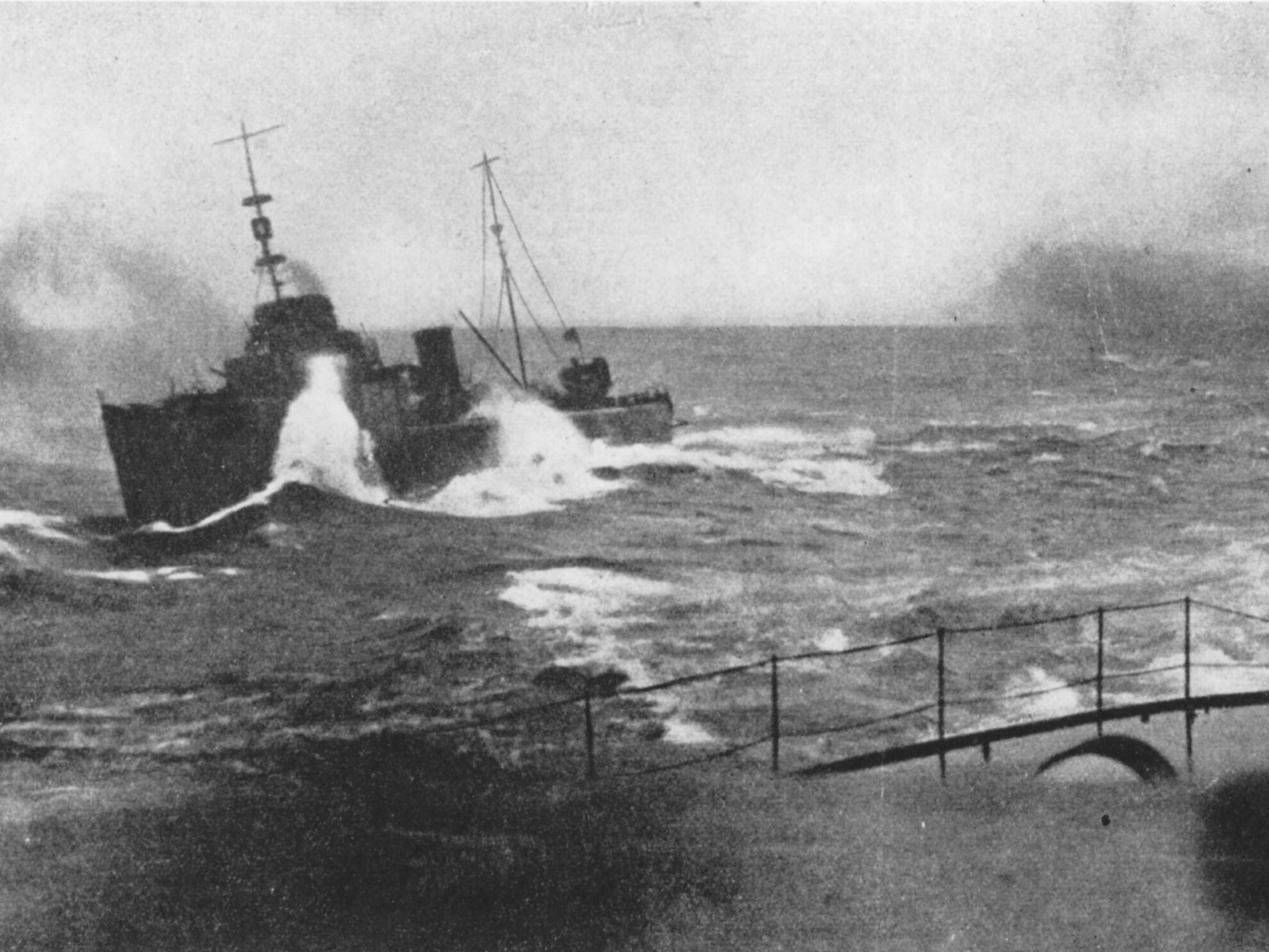 German destroyers off the English coast