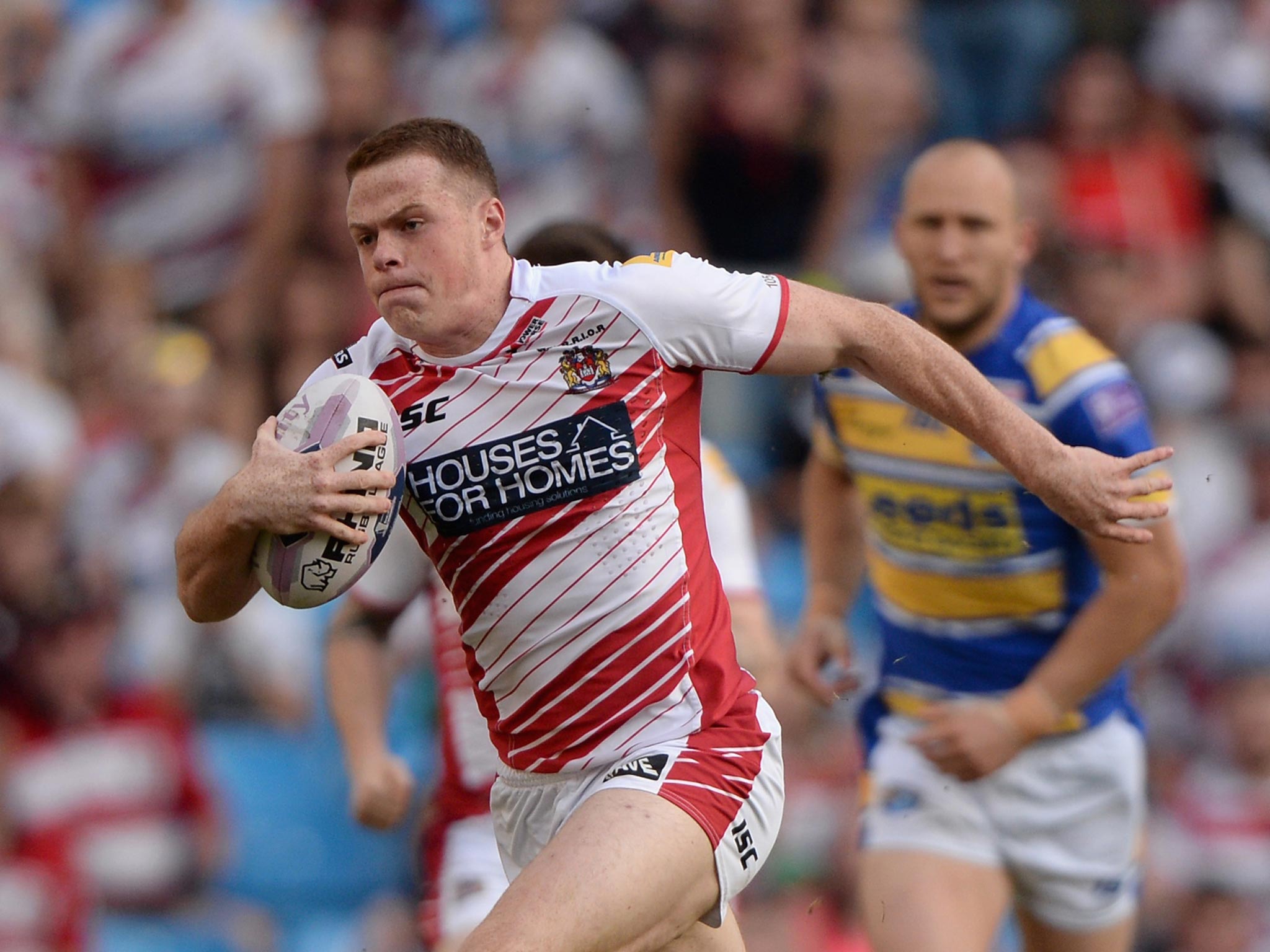 Teenage winger Joe Burgess scored two tries in an impressive display by Wigan’s young contingent