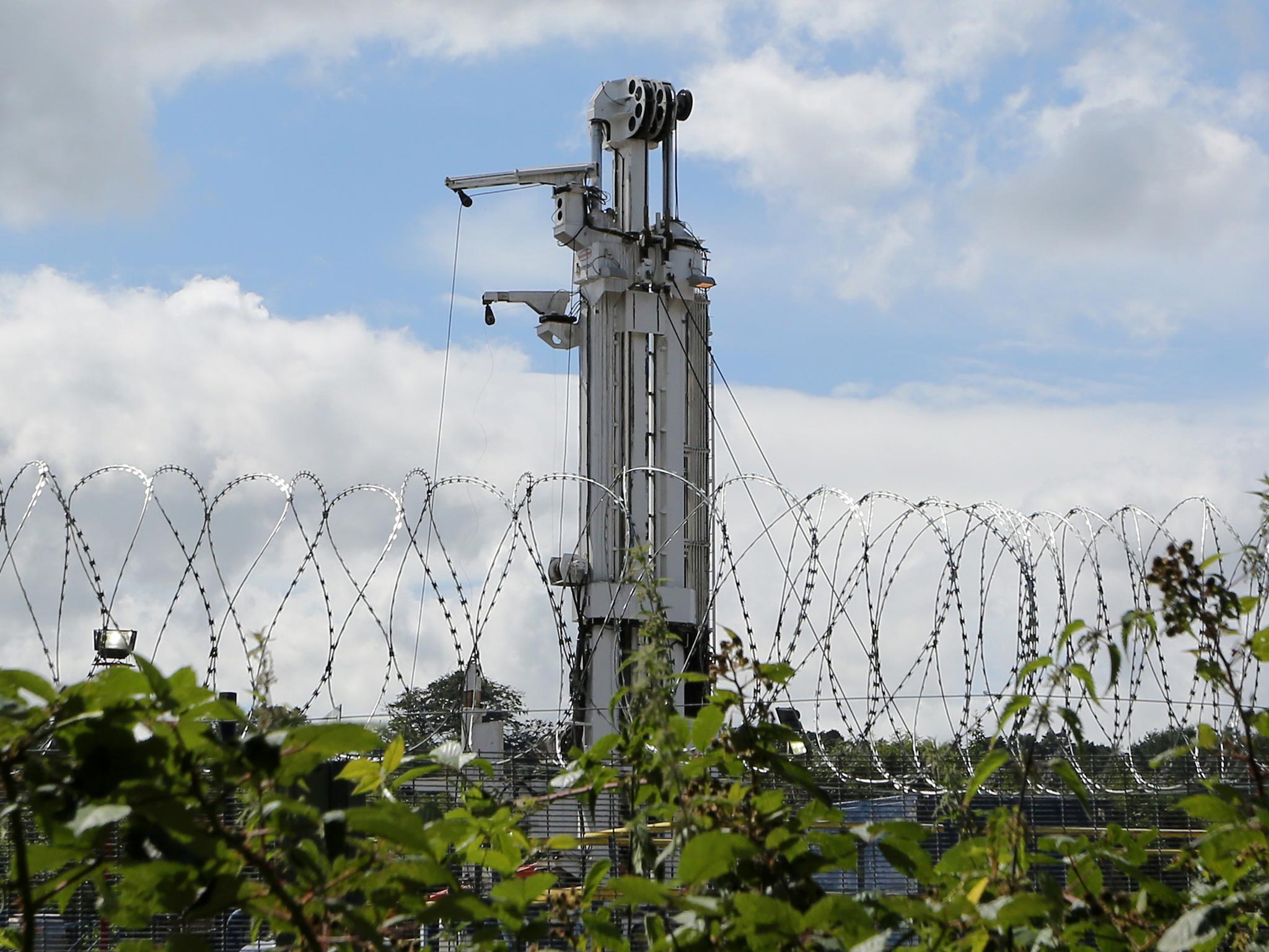 Drilling equipment at the Cuadrilla exploration drilling site in Balcombe