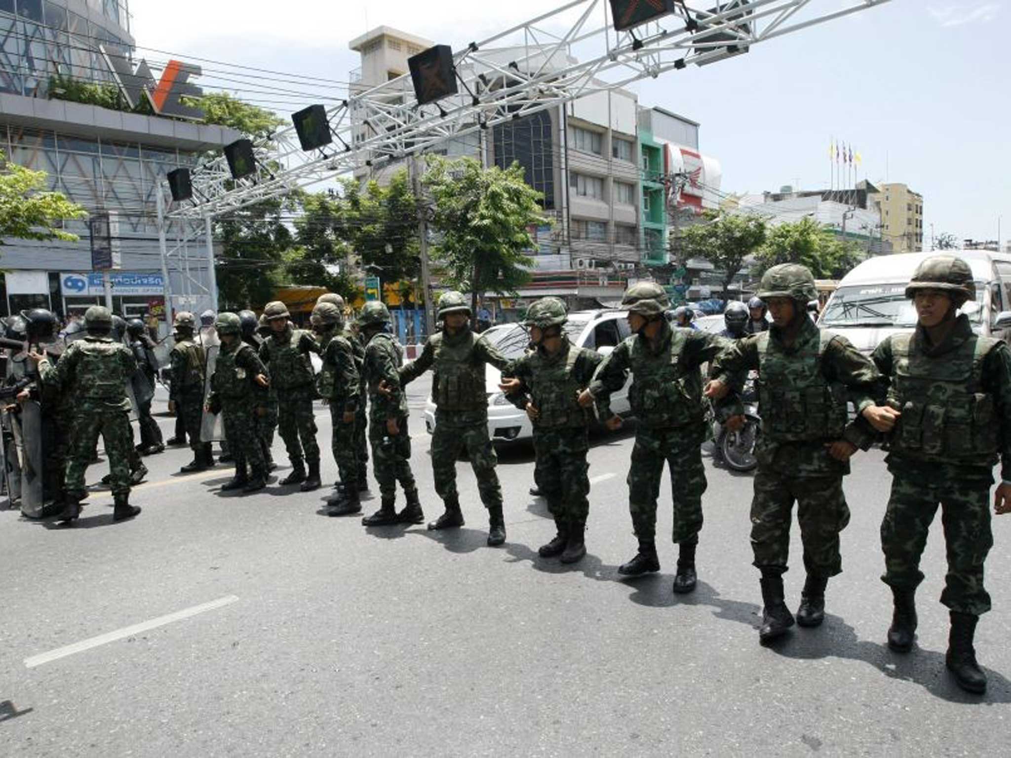 Police seal off a road