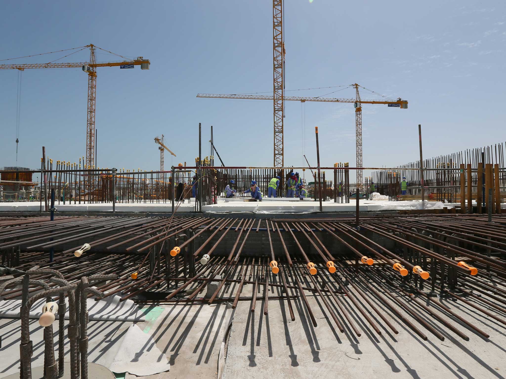 Migrant workers are employed for many of the UAE's building projects