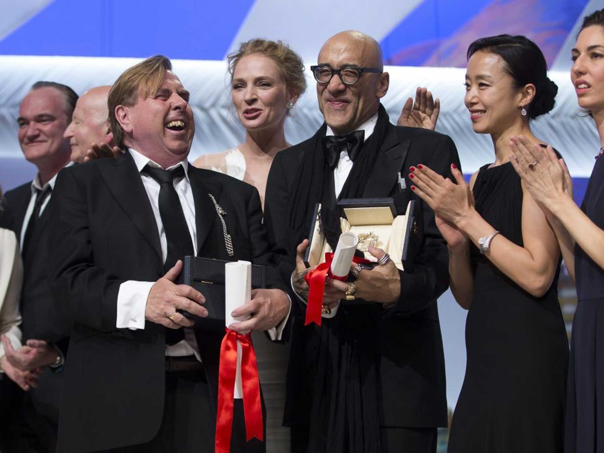 Timothy Spall with the other winners at the awards ceremony