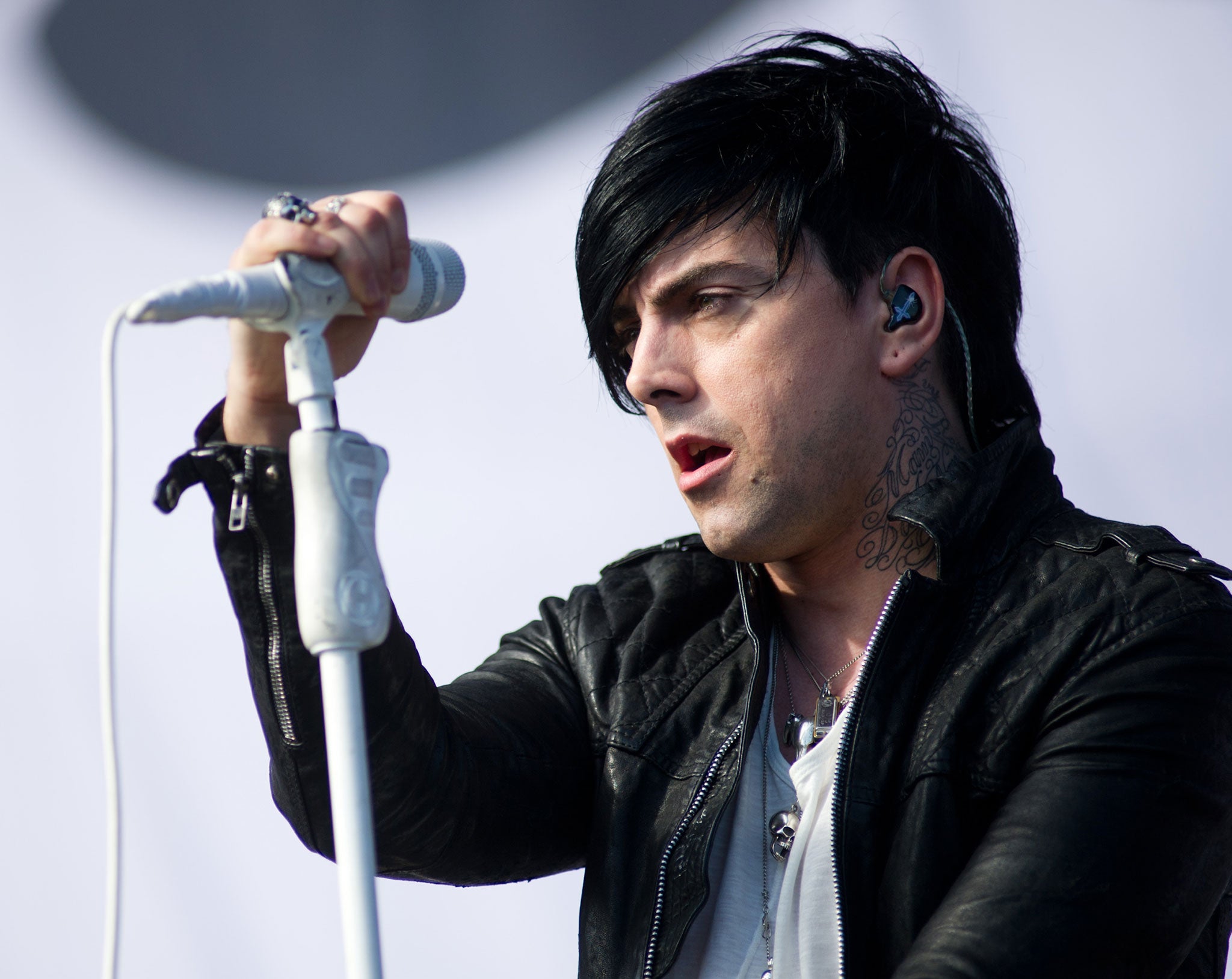 Lostprophets musicians Luke Johnson, Ian Watkins, Jamie Oliver, Mike Lewis, Stuart Richardson and Lee Gaze in 2010