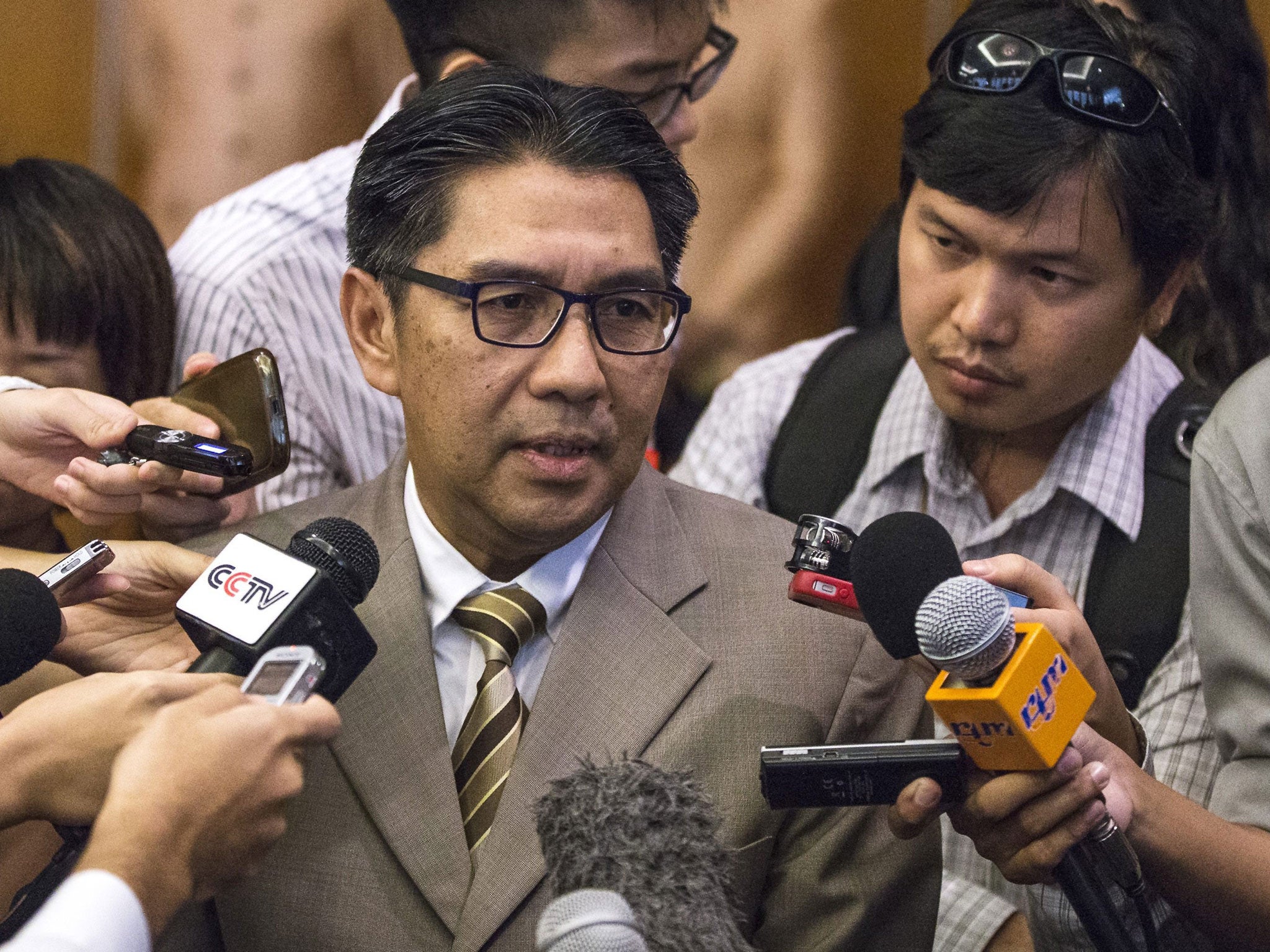 Malaysia's Civil Aviation Department (DCA) Director General Azharuddin Abdul Rahman speaks to members of the media in Kuala Lumpur, Malaysia, 27 May