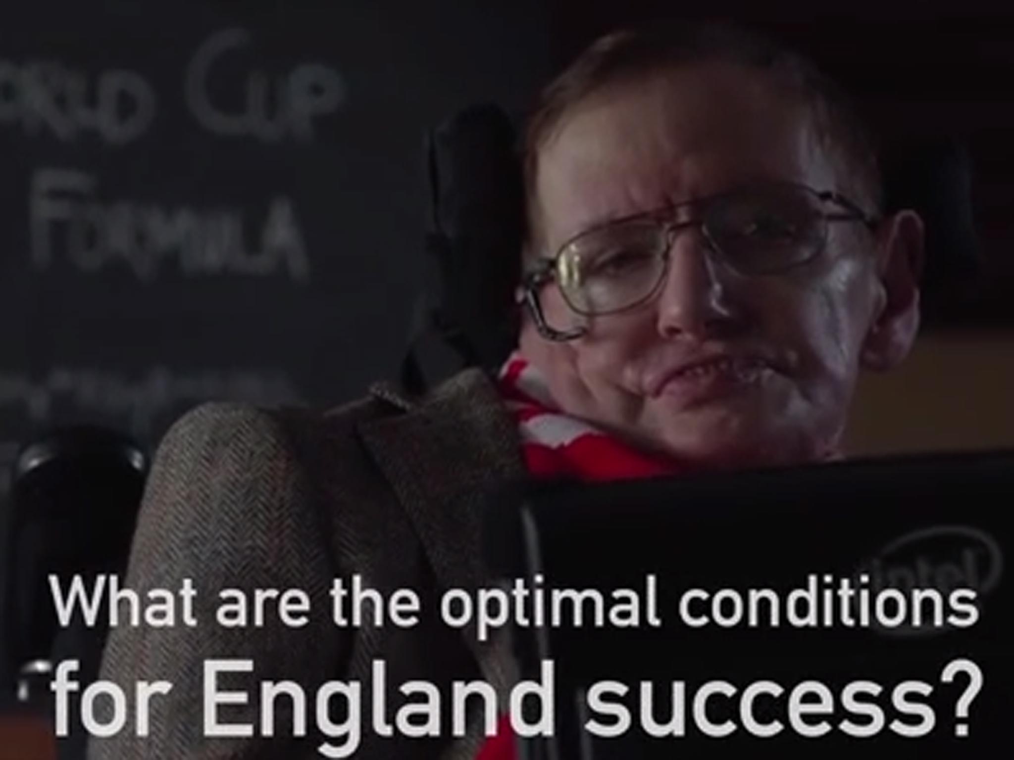 Professor Stephen Hawking shares World Cup data and explains England's best chances of winning