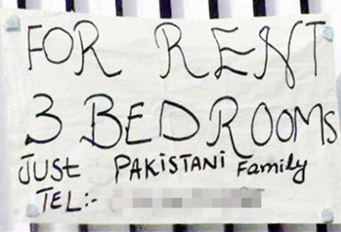 The landlord acknowledged the sign's wording was 'inappropriate'