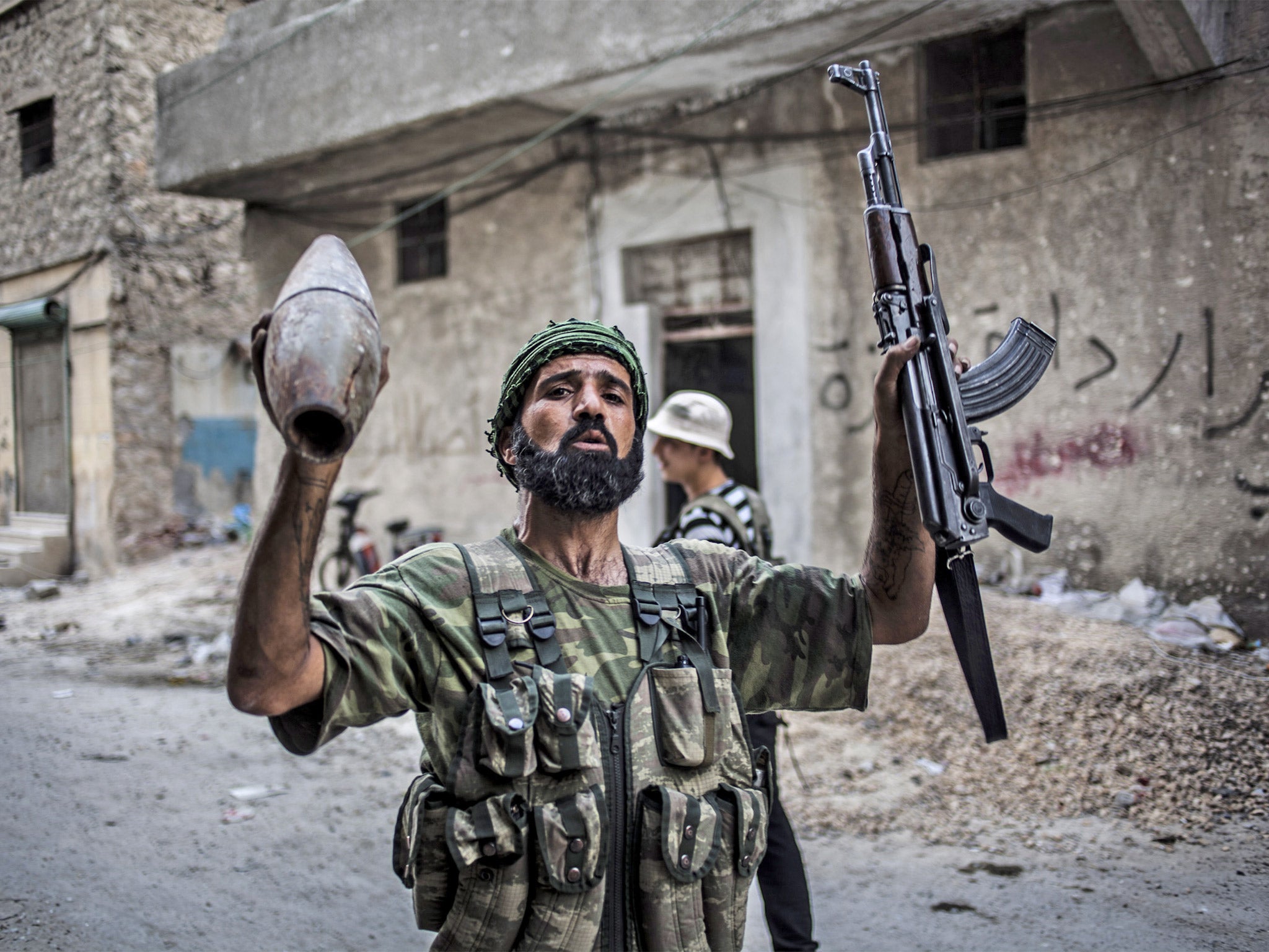 A Free Syrian Army fighter in Aleppo