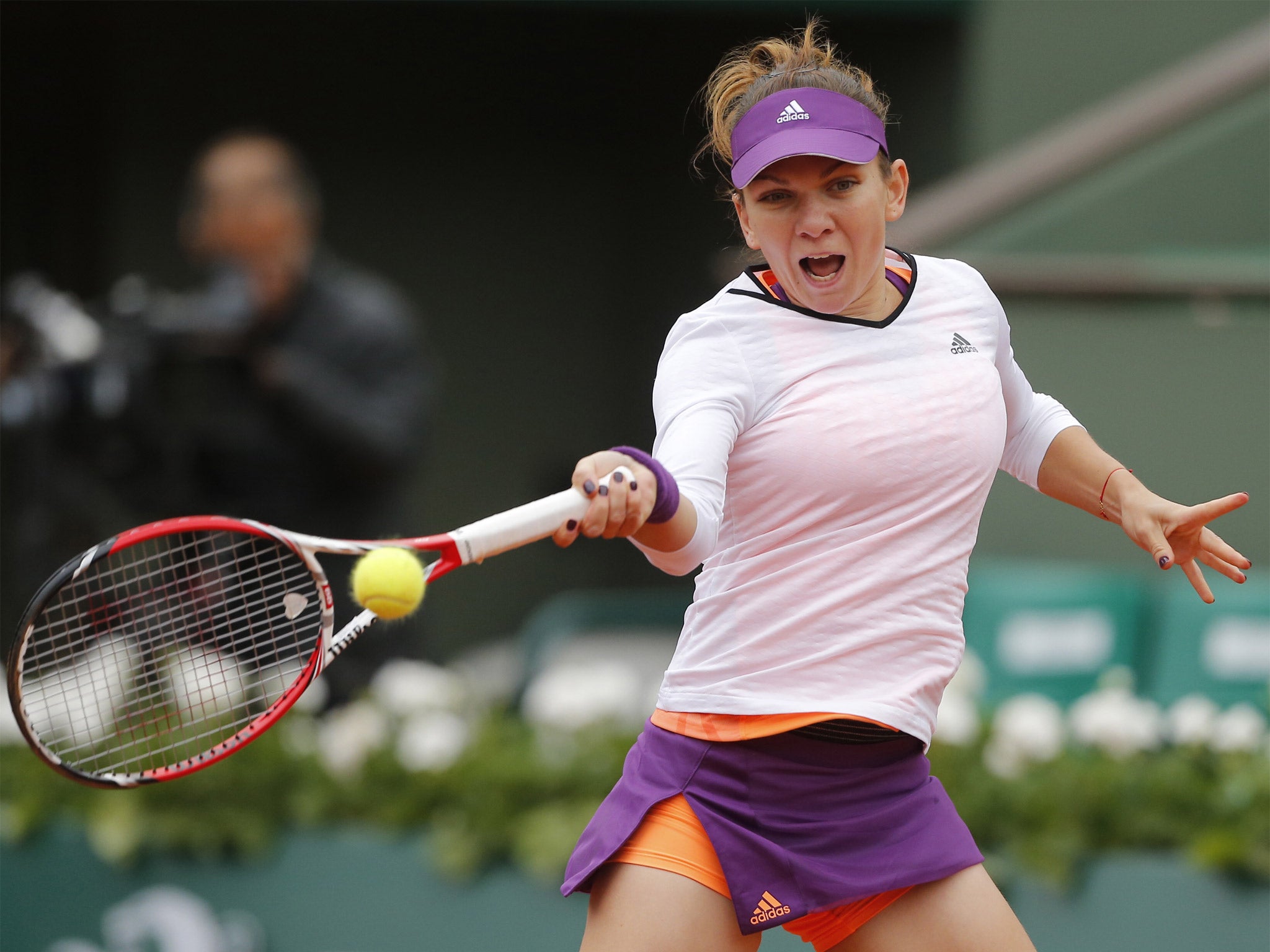 Simona Halep during her first round match