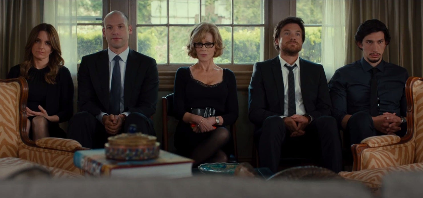 Left-to-right: Tina Fey, Corey Stoll, Jane Fonda, Jason Bateman and Adam Driver