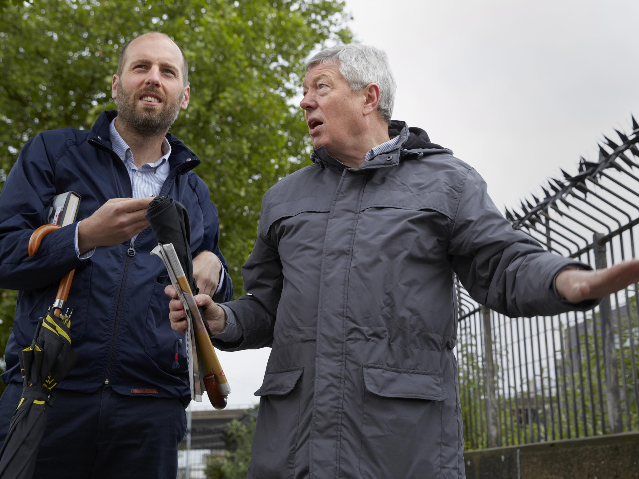 The Independent's writer Simon Usborne (left) with MP Alan Johnson (Teri Pengilley)