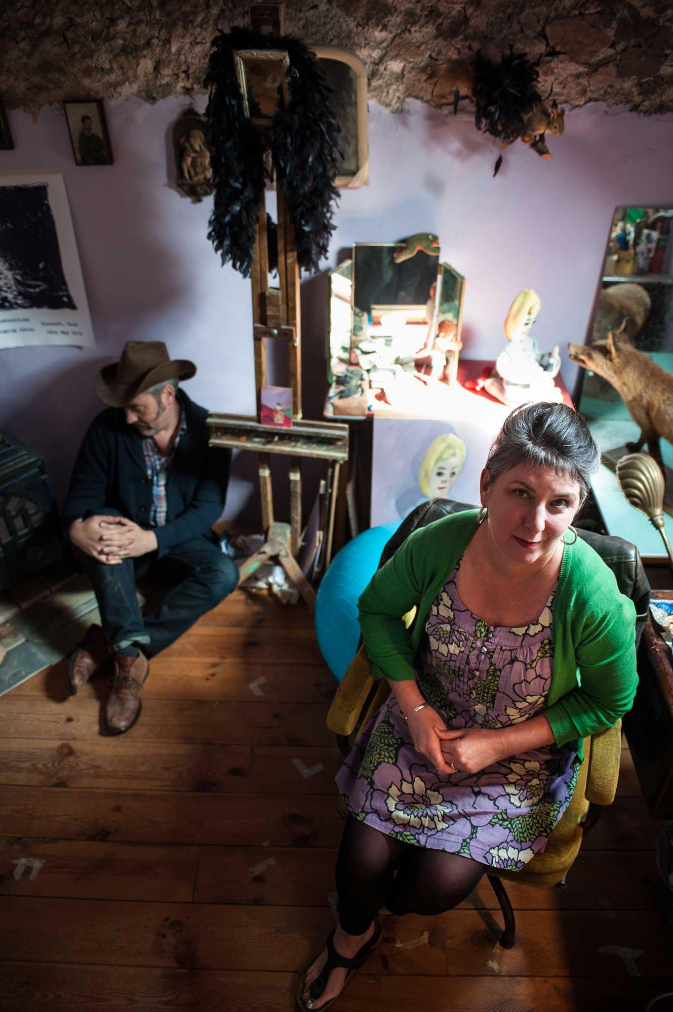 Green zone: Suzanne Osborne in her studio in La Souterraine, central France, with husband Stuart A Staples