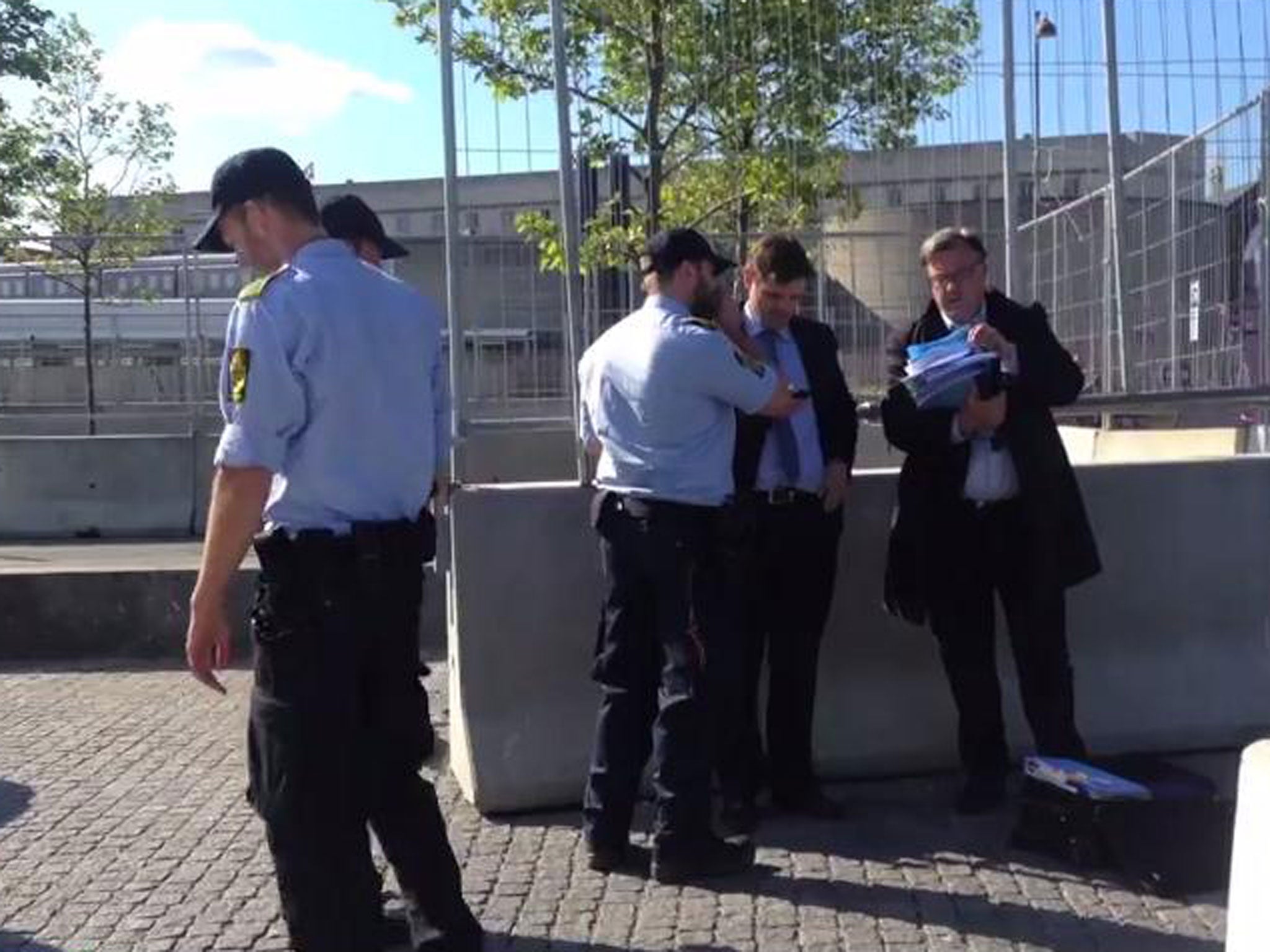 Ed Balls being refused entry at Bilderberg