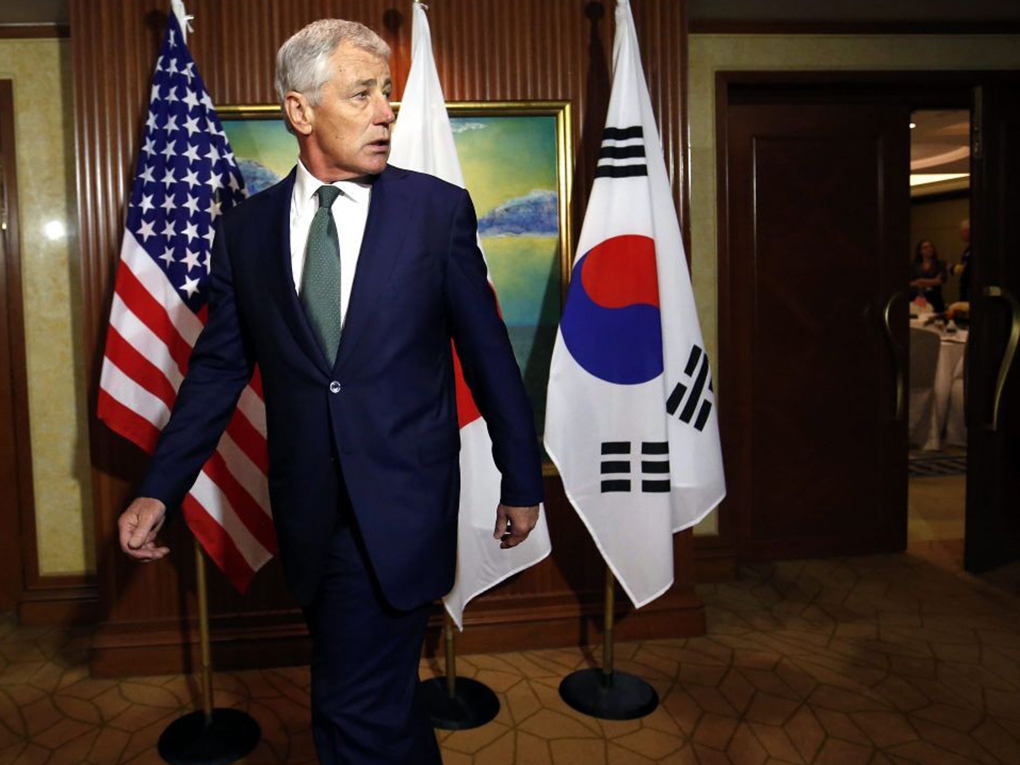 US Defense Secretary Chuck Hagel (above) warned China yesterday