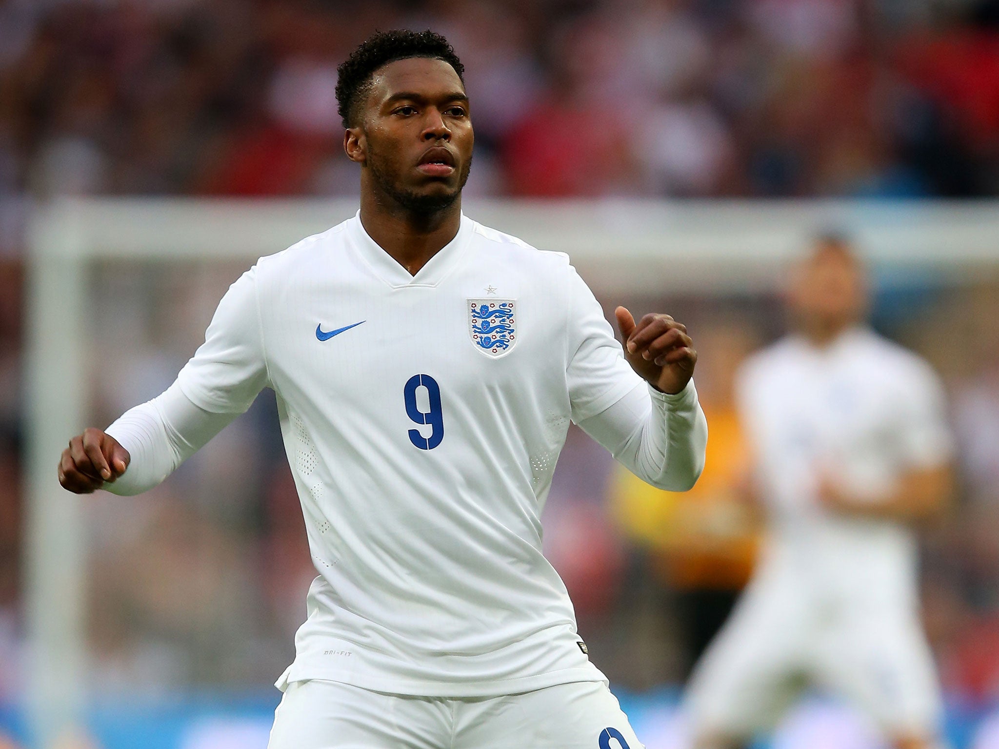 England striker Daniel Sturridge in action during the international friendly with Peru