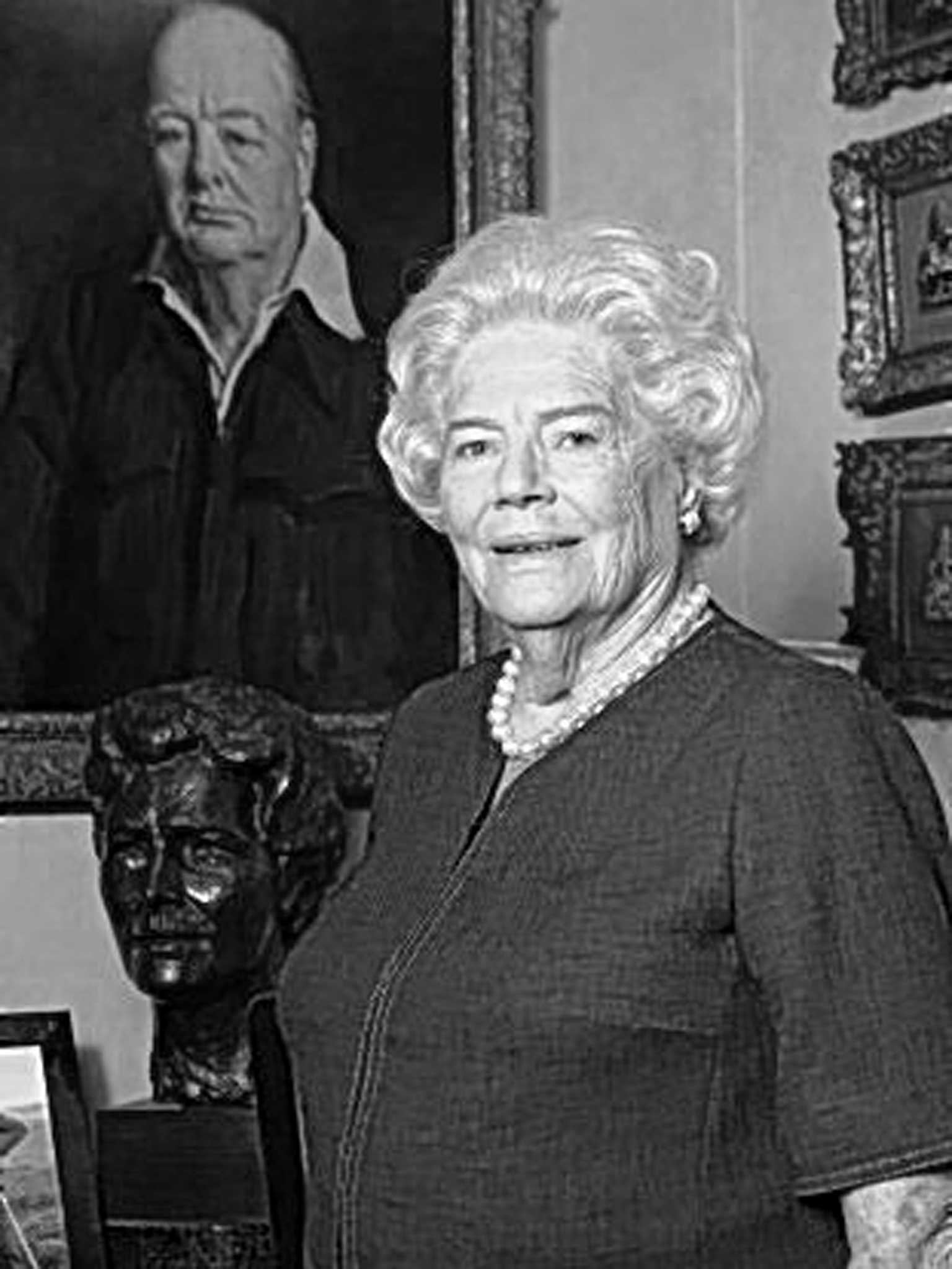 Soames in 2011 at home in west London in front of a portrait of her late father